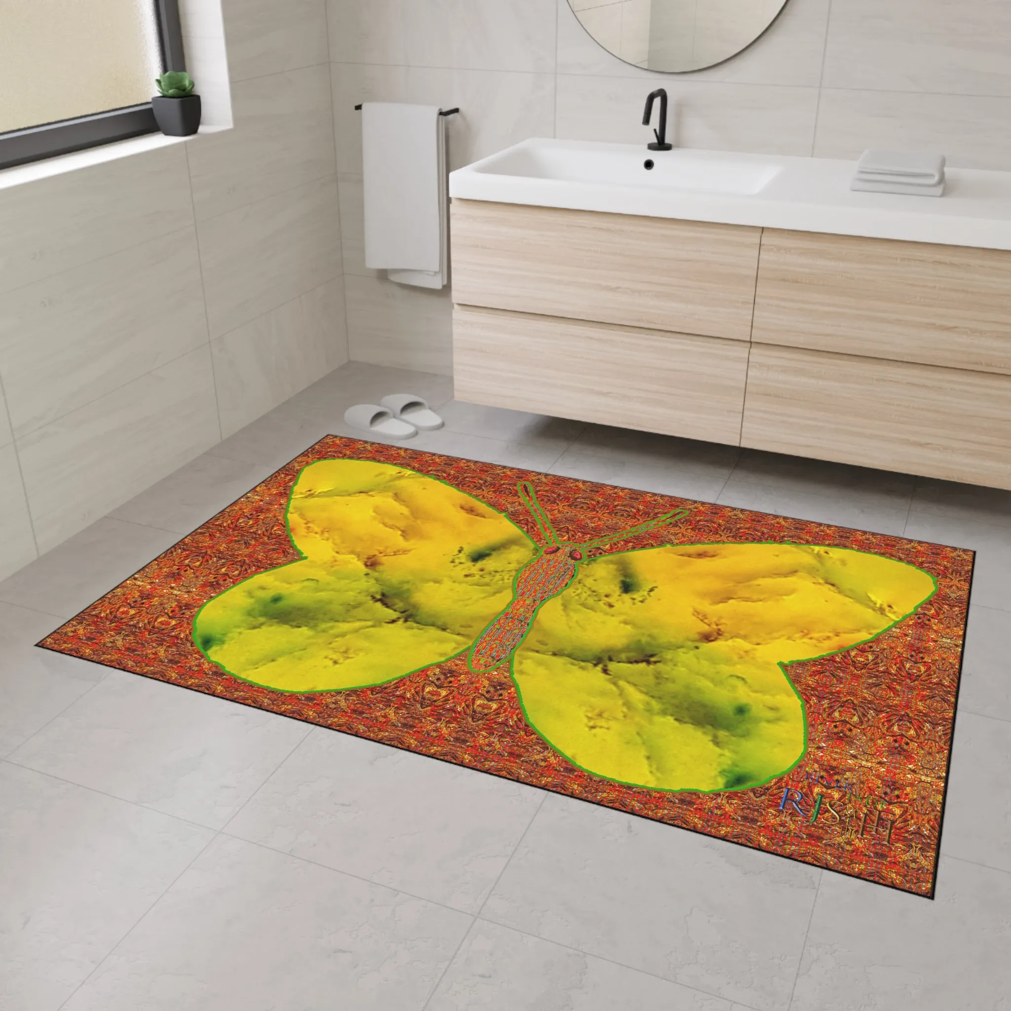 Heavy Duty Floor Mat (Butterfly Glade Denizen & Samhain Dream Thaw 15 & Orange Logo@Alchemic) RJSTH@Fabric#1_14 of 15 RJSTHw2025 RJS