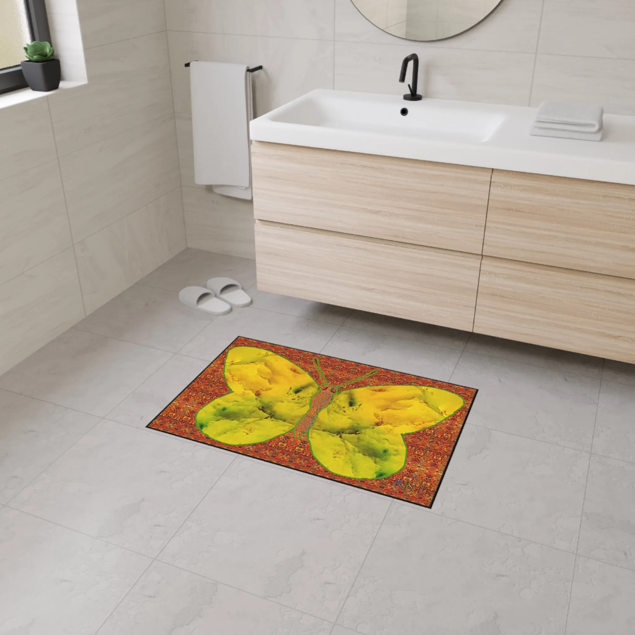 Heavy Duty Floor Mat (Butterfly Glade Denizen & Samhain Dream Thaw 15 & Orange Logo@Alchemic) RJSTH@Fabric#1_14 of 15 RJSTHw2025 RJS