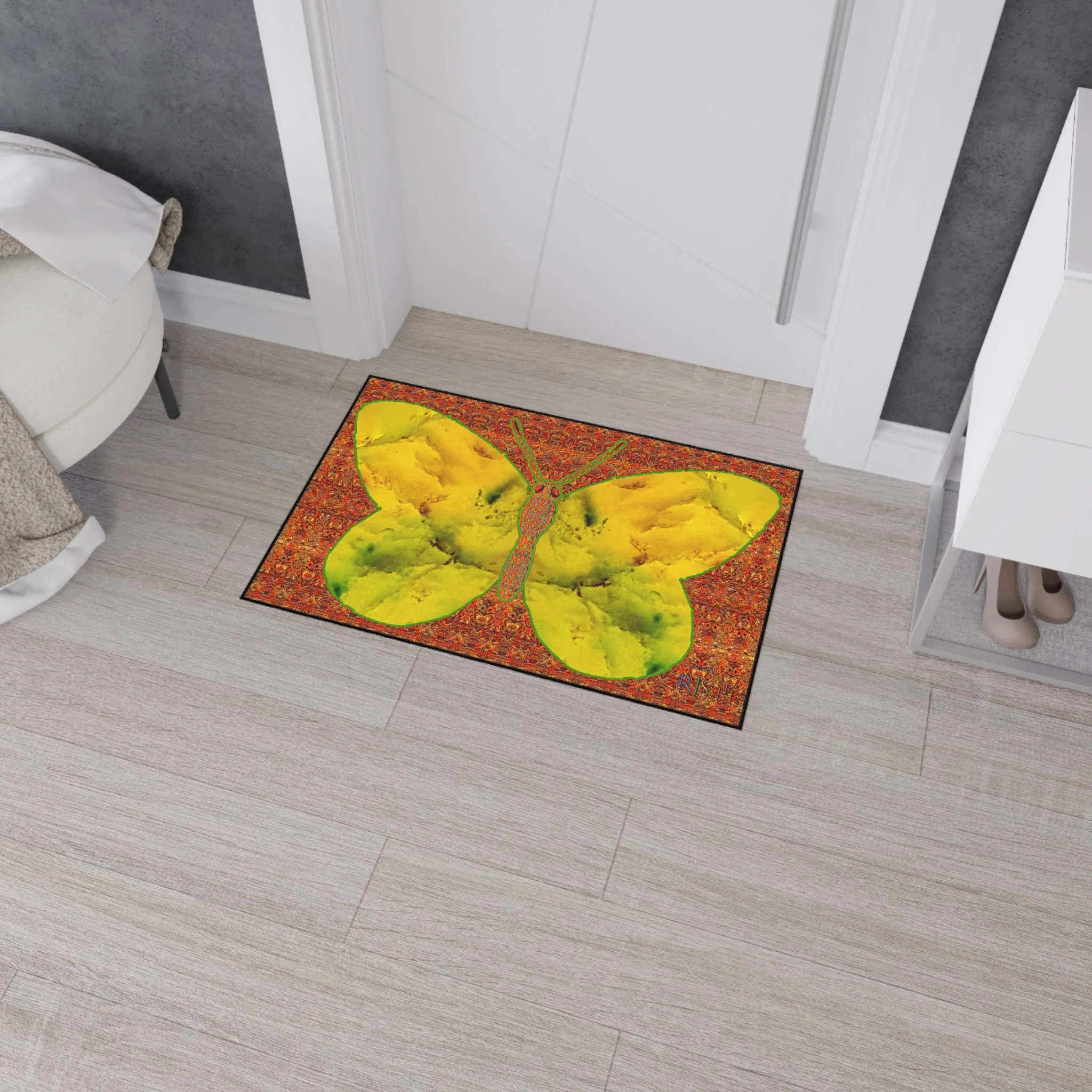 Heavy Duty Floor Mat (Butterfly Glade Denizen & Samhain Dream Thaw 15 & Orange Logo@Alchemic) RJSTH@Fabric#1_14 of 15 RJSTHw2025 RJS
