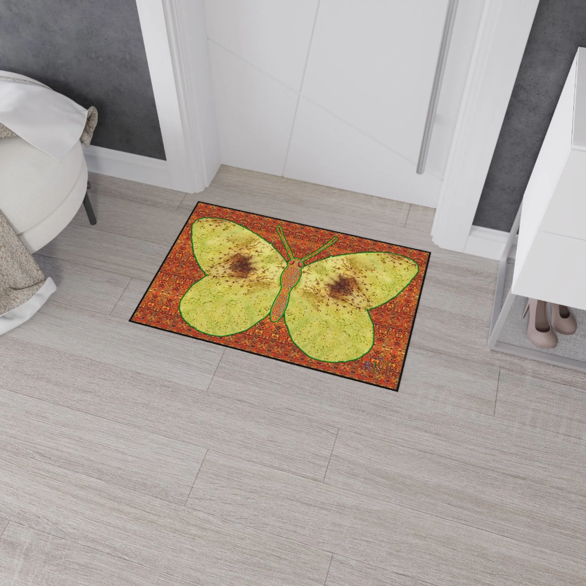 Heavy Duty Floor Mat (Butterfly Glade Denizen & Samhain Dream Thaw 15 & Orange Logo@Alchemic) RJSTH@Fabric#2_2 of 16 RJSTHw2025 RJS