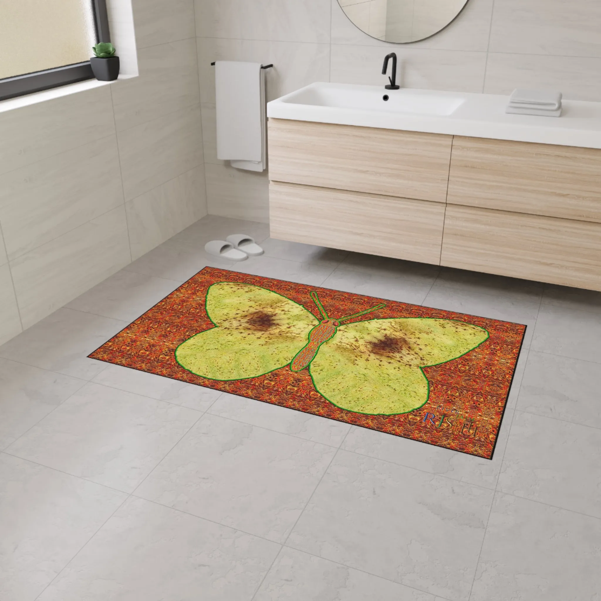 Heavy Duty Floor Mat (Butterfly Glade Denizen & Samhain Dream Thaw 15 & Orange Logo@Alchemic) RJSTH@Fabric#2_2 of 16 RJSTHw2025 RJS