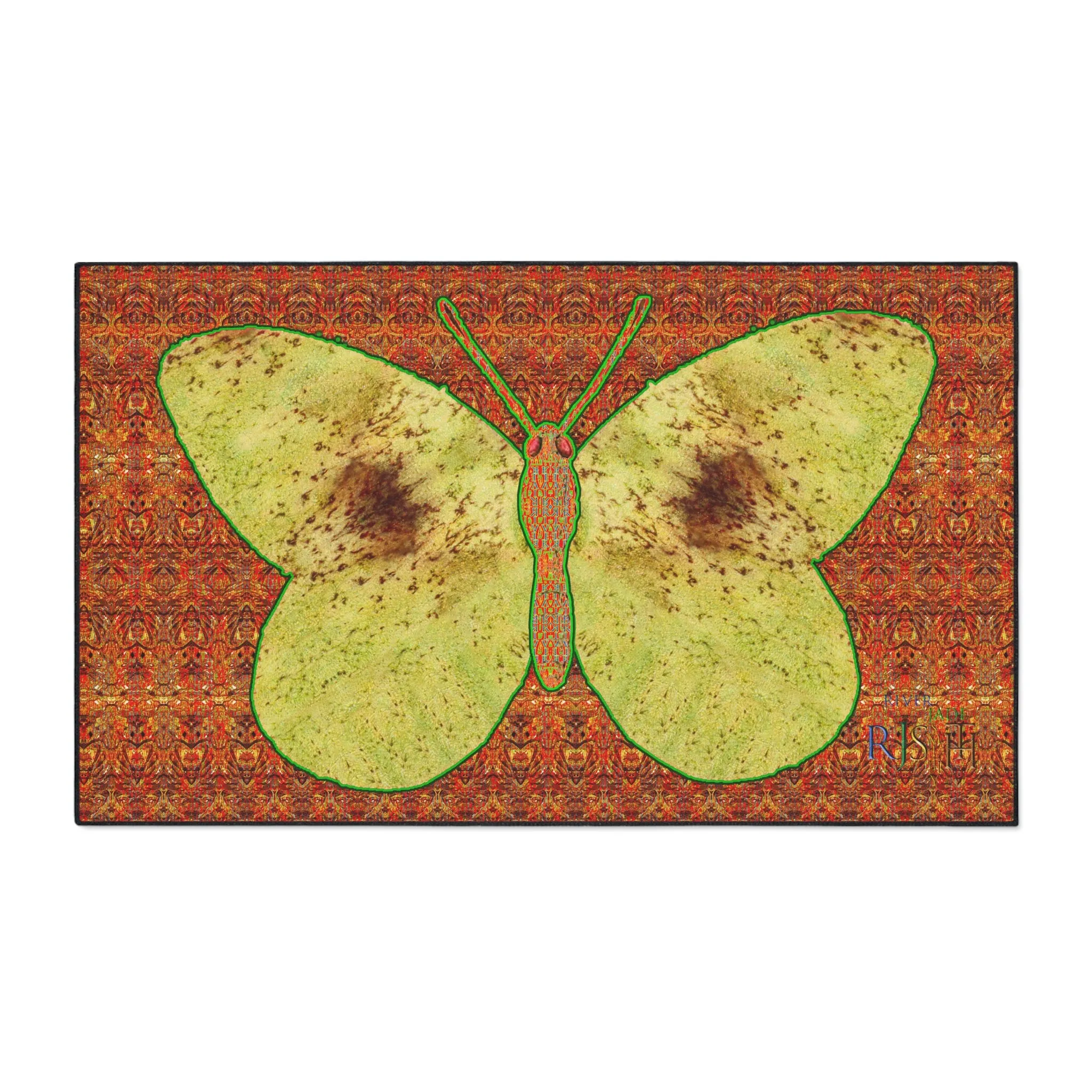 Heavy Duty Floor Mat (Butterfly Glade Denizen & Samhain Dream Thaw 15 & Orange Logo@Alchemic) RJSTH@Fabric#2_2 of 16 RJSTHw2025 RJS