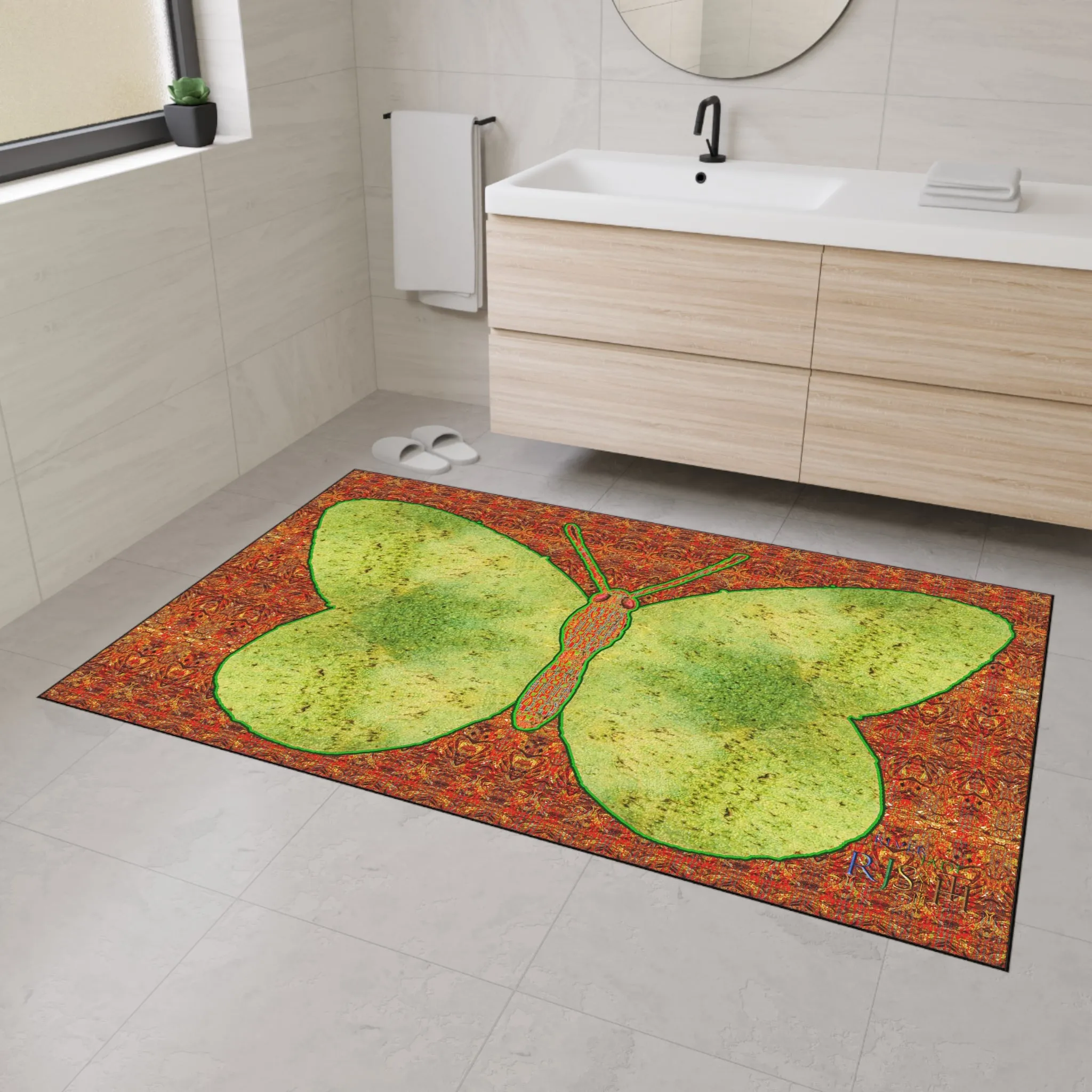 Heavy Duty Floor Mat (Butterfly Glade Denizen & Samhain Dream Thaw 15 & Orange Logo@Alchemic) RJSTH@Fabric#2_6 of 16 RJSTHw2025 RJS