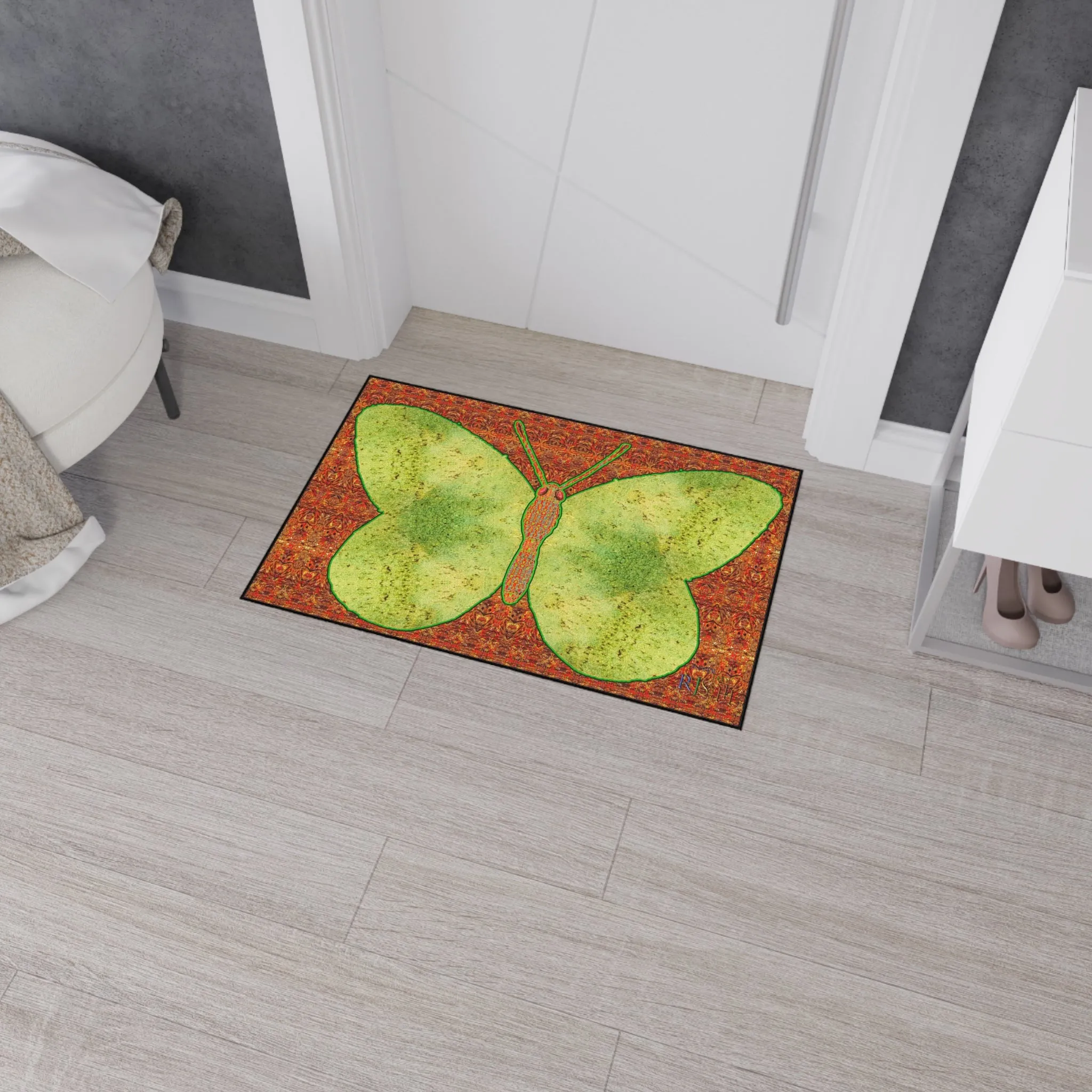 Heavy Duty Floor Mat (Butterfly Glade Denizen & Samhain Dream Thaw 15 & Orange Logo@Alchemic) RJSTH@Fabric#2_6 of 16 RJSTHw2025 RJS