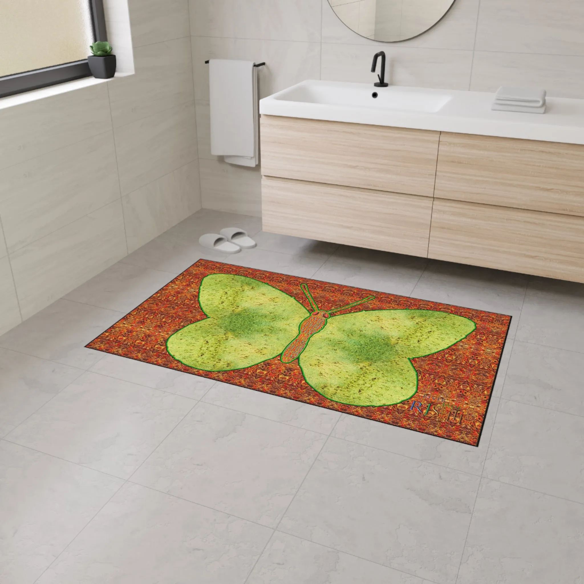 Heavy Duty Floor Mat (Butterfly Glade Denizen & Samhain Dream Thaw 15 & Orange Logo@Alchemic) RJSTH@Fabric#2_6 of 16 RJSTHw2025 RJS