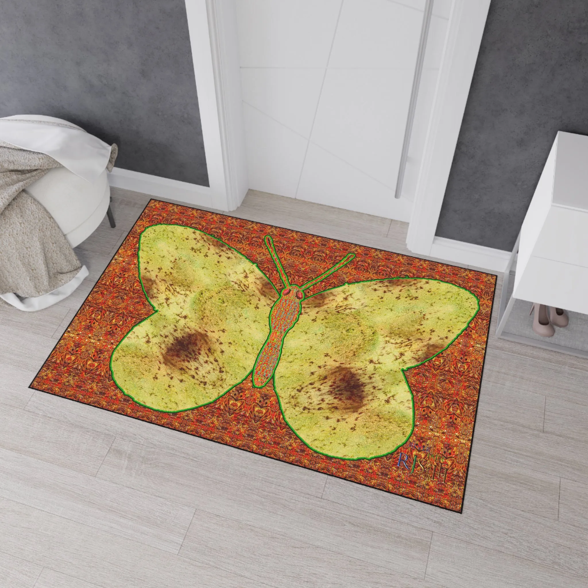 Heavy Duty Floor Mat (Butterfly Glade Denizen & Samhain Dream Thaw 15 & Orange Logo@Alchemic) RJSTH@Fabric#2_7 of 16 RJSTHw2025 RJS
