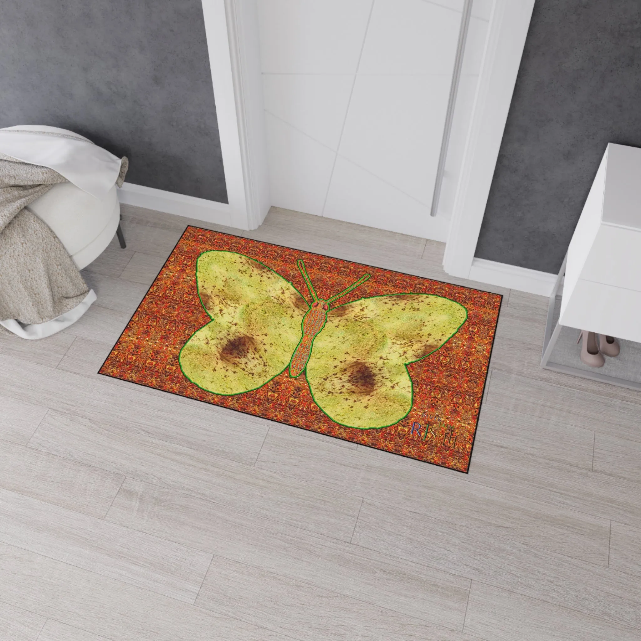 Heavy Duty Floor Mat (Butterfly Glade Denizen & Samhain Dream Thaw 15 & Orange Logo@Alchemic) RJSTH@Fabric#2_7 of 16 RJSTHw2025 RJS