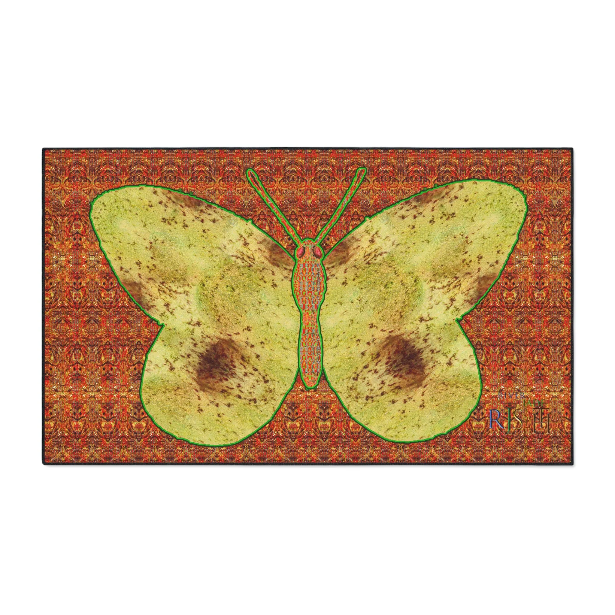 Heavy Duty Floor Mat (Butterfly Glade Denizen & Samhain Dream Thaw 15 & Orange Logo@Alchemic) RJSTH@Fabric#2_7 of 16 RJSTHw2025 RJS