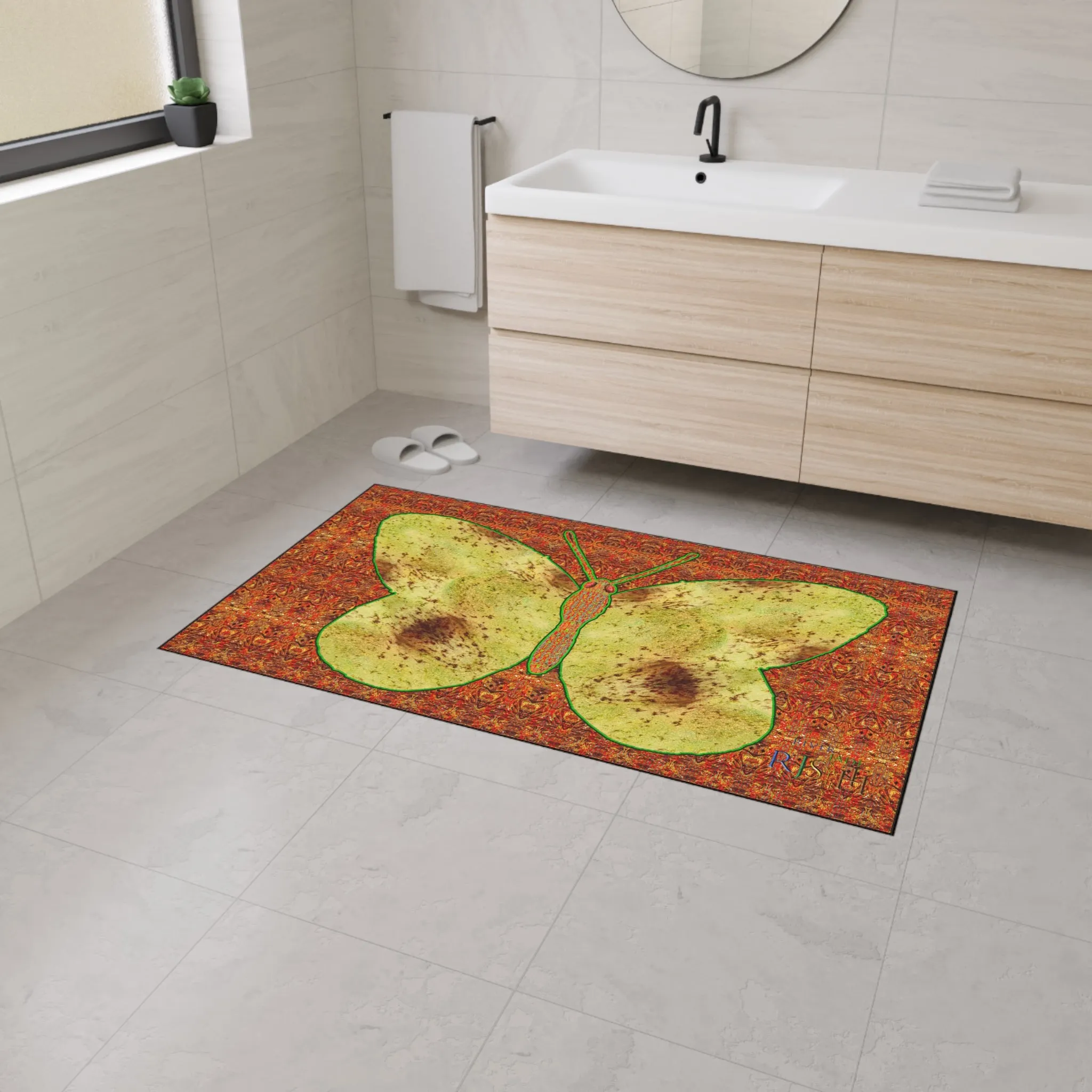 Heavy Duty Floor Mat (Butterfly Glade Denizen & Samhain Dream Thaw 15 & Orange Logo@Alchemic) RJSTH@Fabric#2_7 of 16 RJSTHw2025 RJS