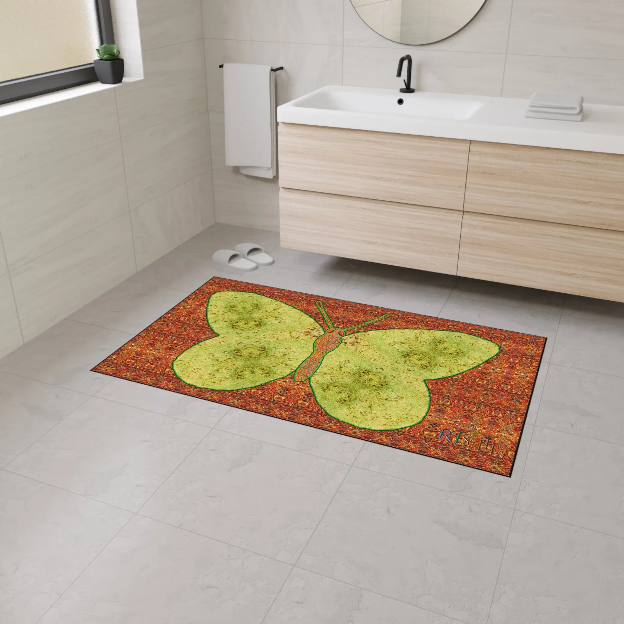 Heavy Duty Floor Mat (Butterfly Glade Denizen & Samhain Dream Thaw 15 & Orange Logo@Alchemic) RJSTH@Fabric#2_8 of 16 RJSTHw2025 RJS