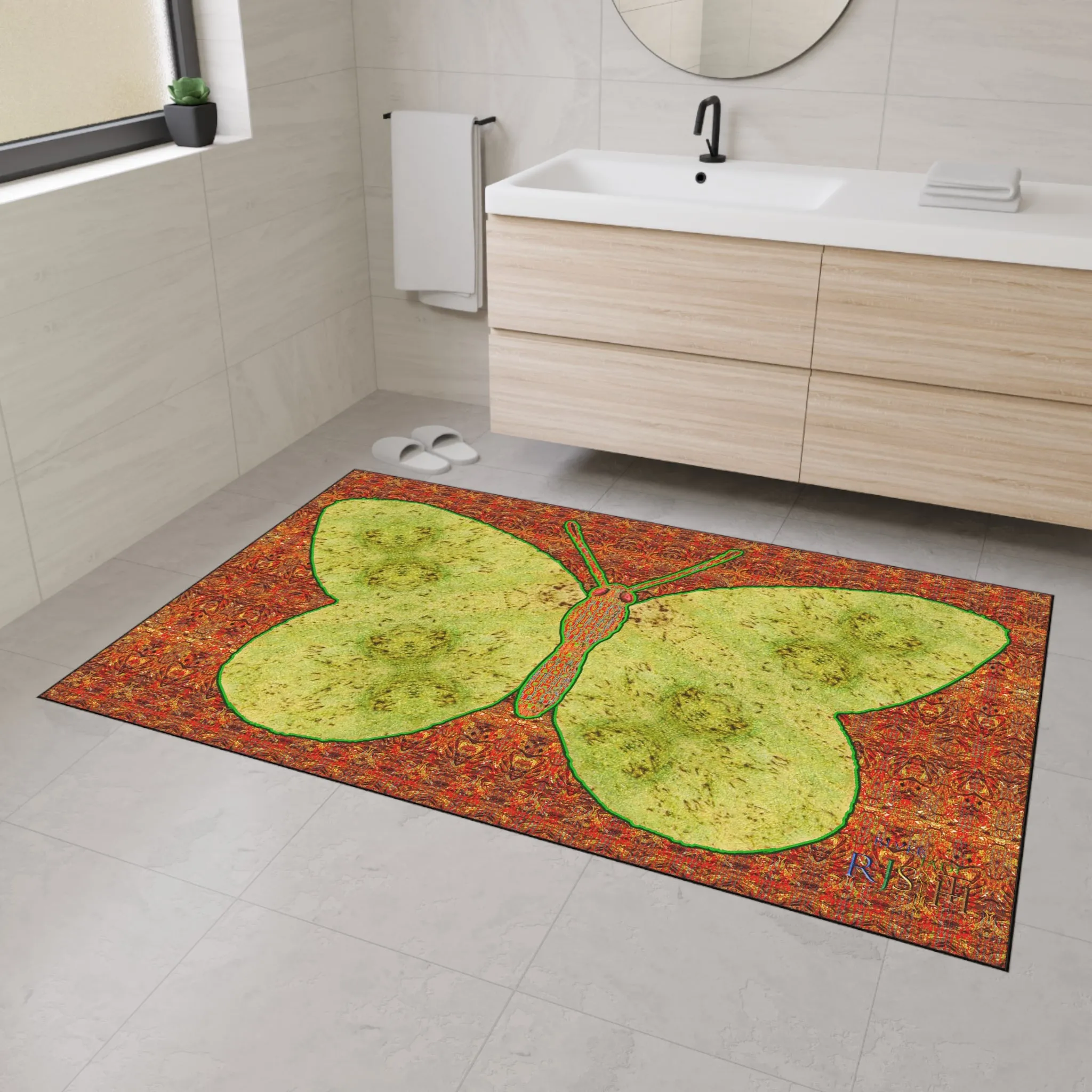 Heavy Duty Floor Mat (Butterfly Glade Denizen & Samhain Dream Thaw 15 & Orange Logo@Alchemic) RJSTH@Fabric#2_8 of 16 RJSTHw2025 RJS