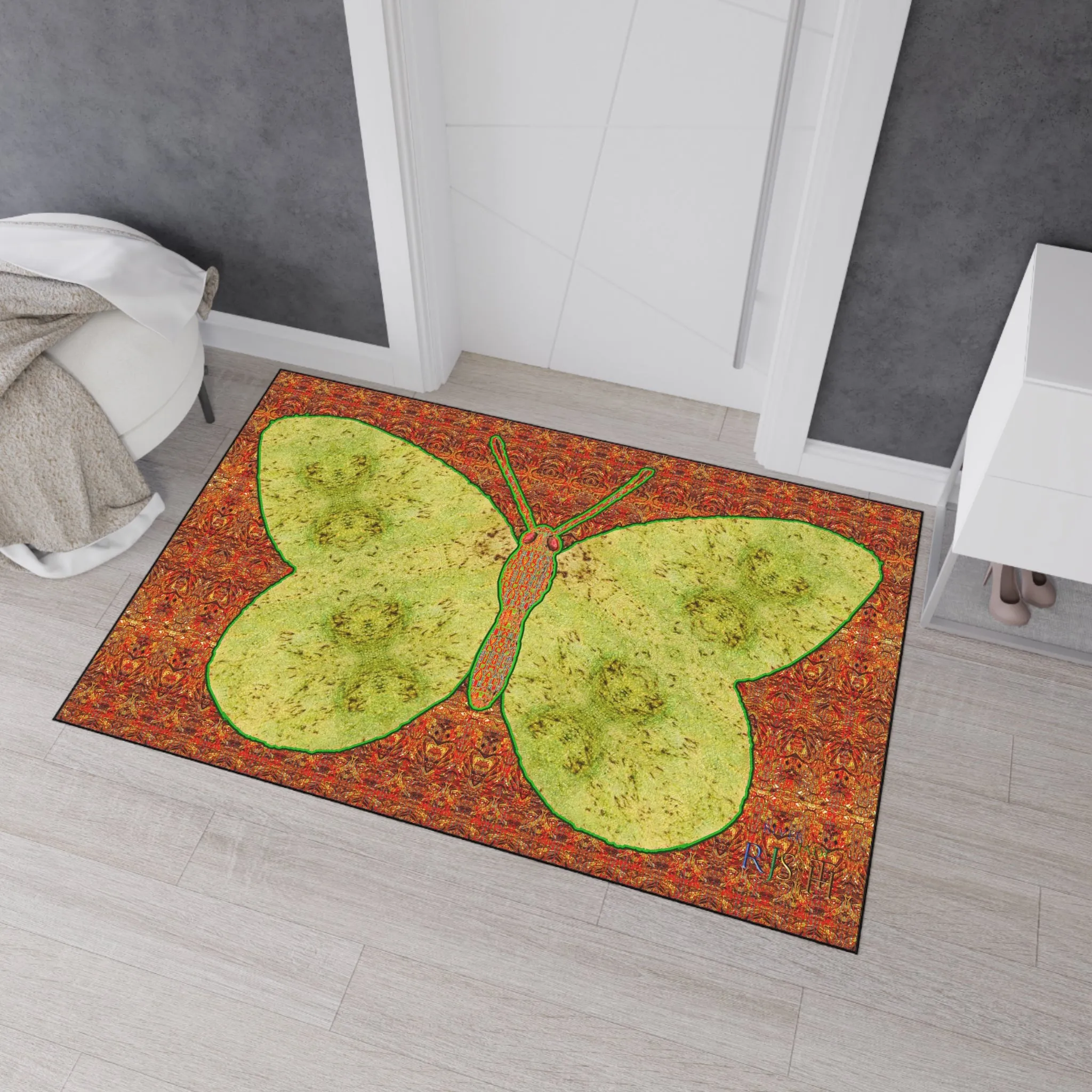 Heavy Duty Floor Mat (Butterfly Glade Denizen & Samhain Dream Thaw 15 & Orange Logo@Alchemic) RJSTH@Fabric#2_8 of 16 RJSTHw2025 RJS