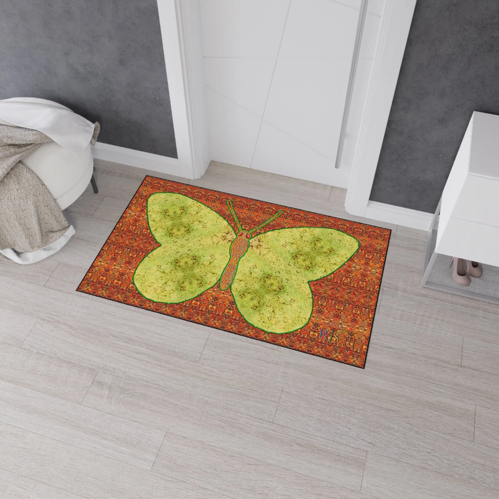 Heavy Duty Floor Mat (Butterfly Glade Denizen & Samhain Dream Thaw 15 & Orange Logo@Alchemic) RJSTH@Fabric#2_8 of 16 RJSTHw2025 RJS