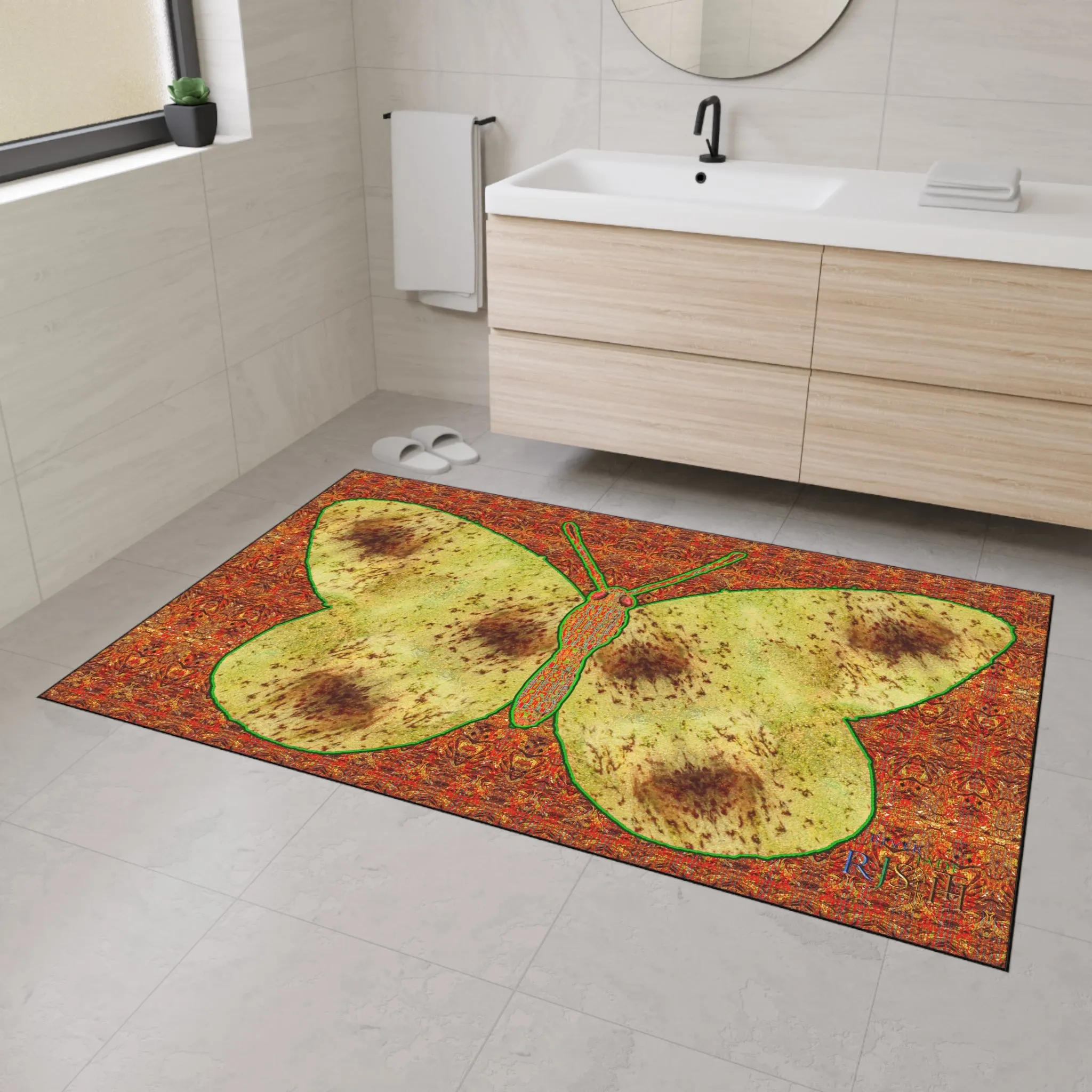 Heavy Duty Floor Mat (Butterfly Glade Denizen & Samhain Dream Thaw 15 & Orange Logo@Alchemic) RJSTH@Fabric#2_9 of 16 RJSTHw2025 RJS