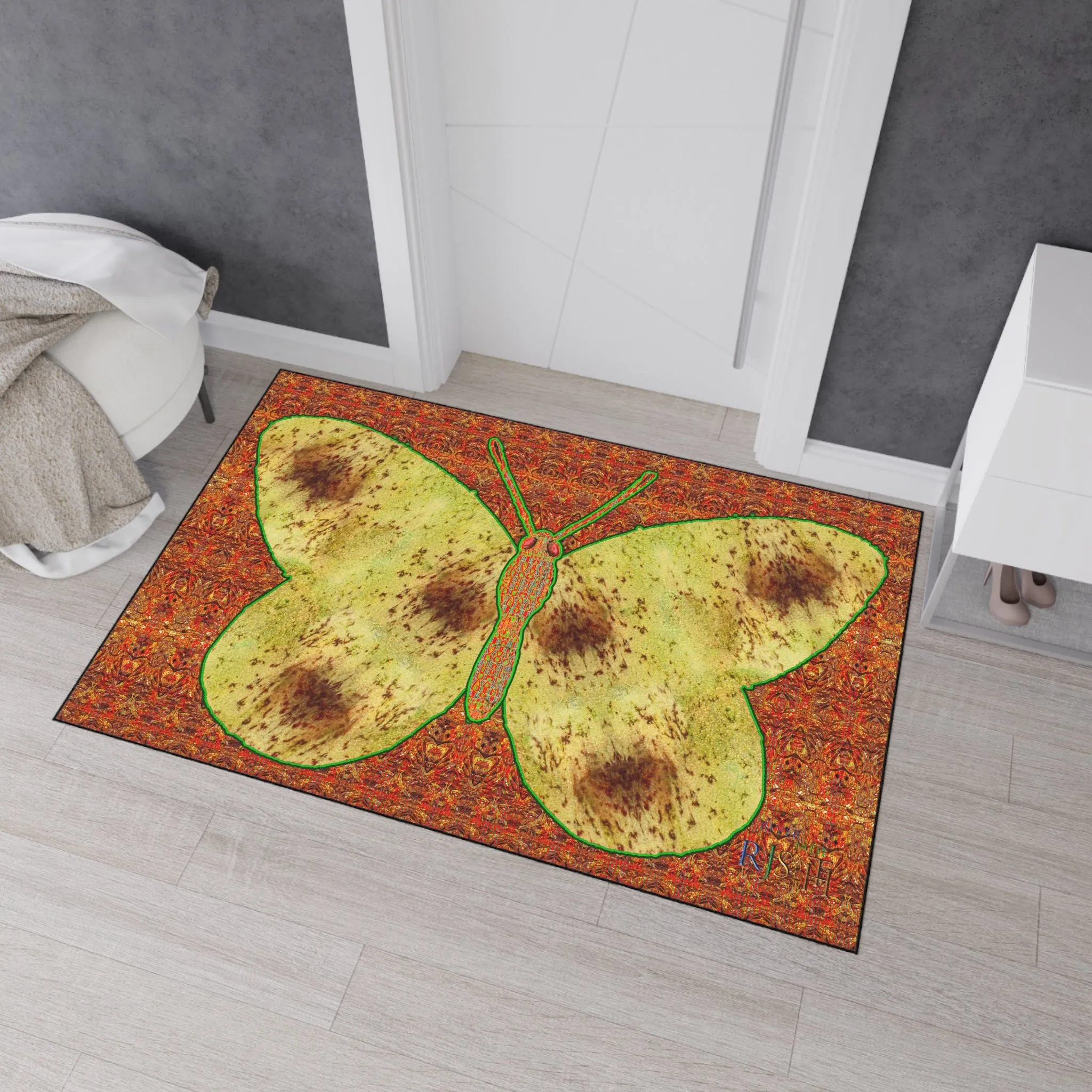 Heavy Duty Floor Mat (Butterfly Glade Denizen & Samhain Dream Thaw 15 & Orange Logo@Alchemic) RJSTH@Fabric#2_9 of 16 RJSTHw2025 RJS