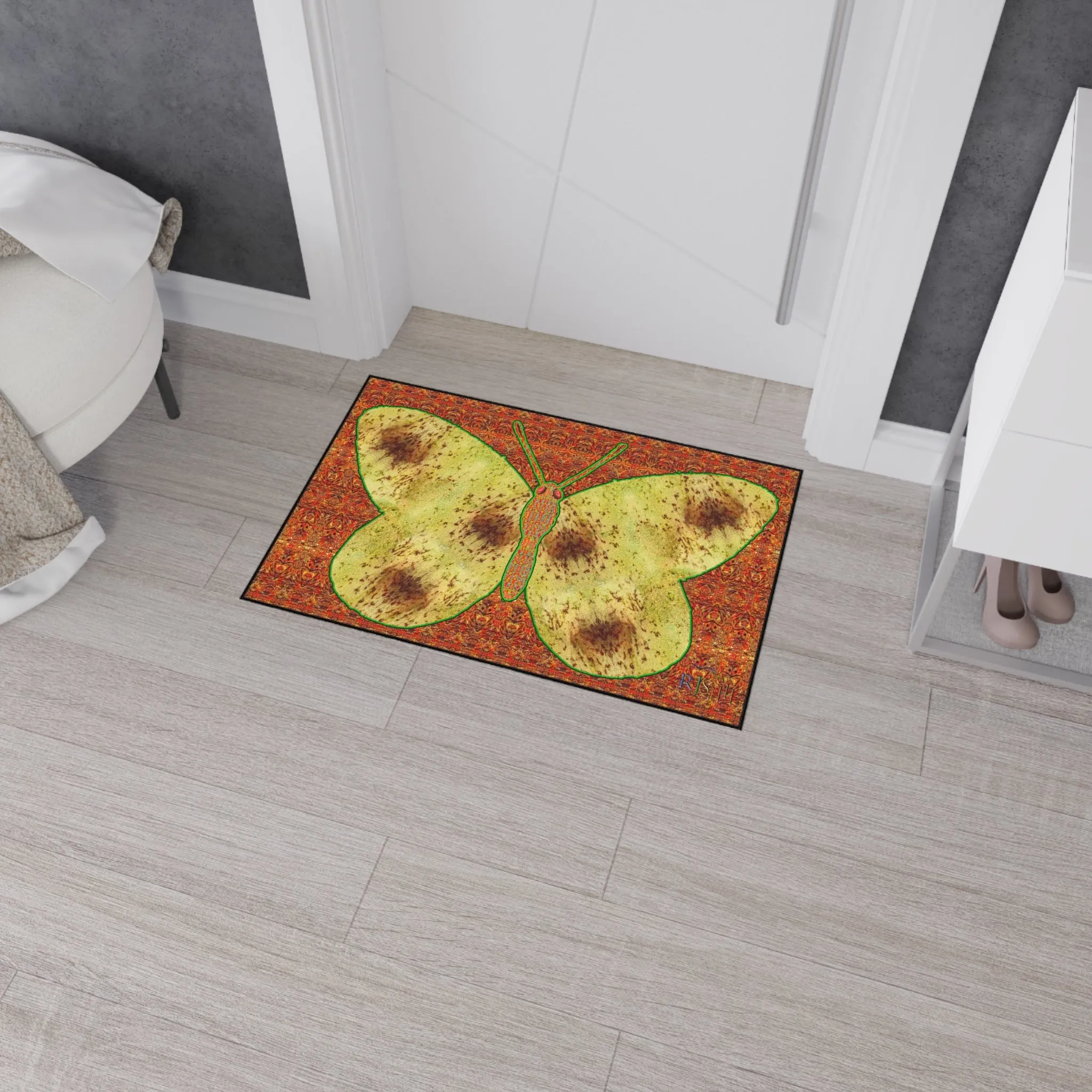 Heavy Duty Floor Mat (Butterfly Glade Denizen & Samhain Dream Thaw 15 & Orange Logo@Alchemic) RJSTH@Fabric#2_9 of 16 RJSTHw2025 RJS