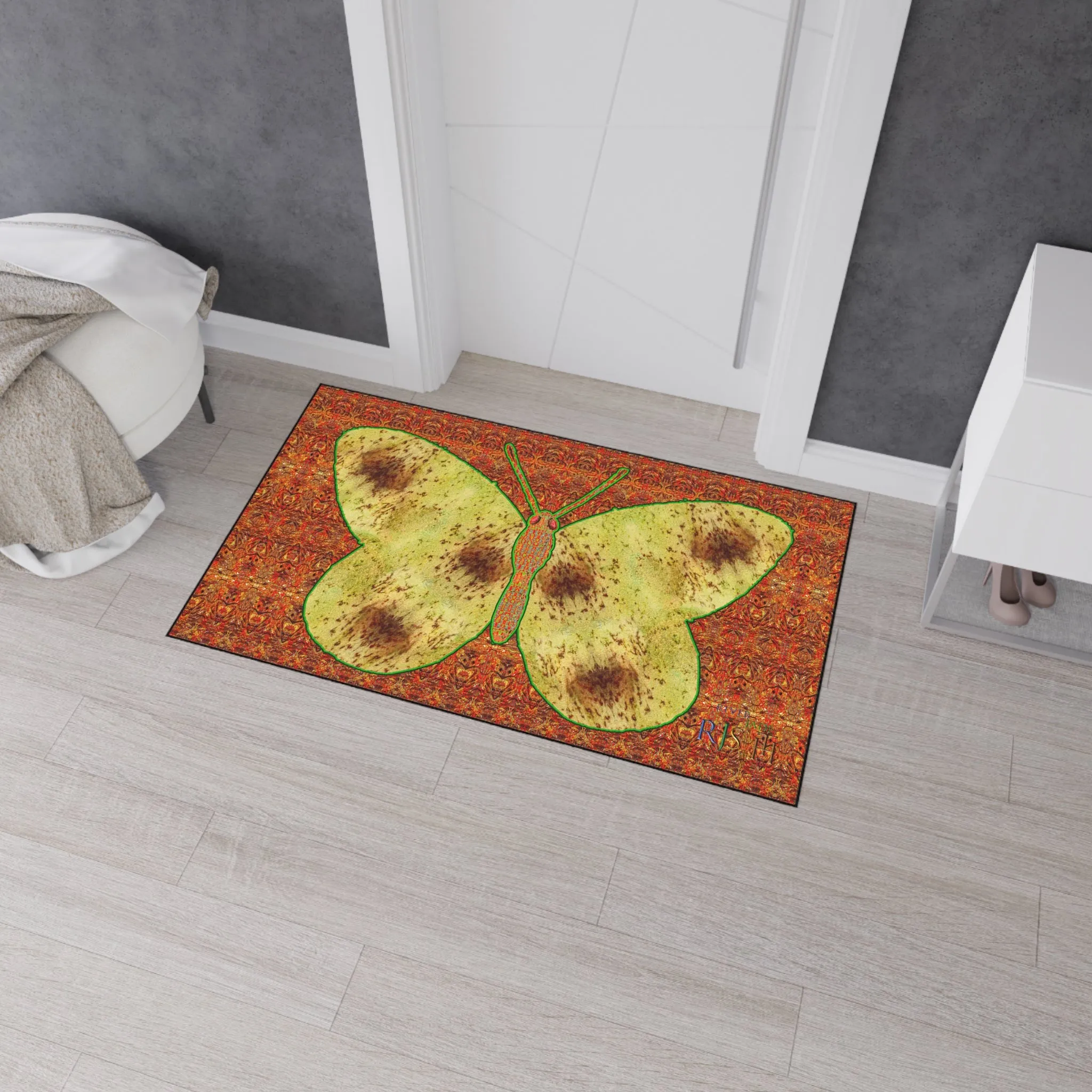 Heavy Duty Floor Mat (Butterfly Glade Denizen & Samhain Dream Thaw 15 & Orange Logo@Alchemic) RJSTH@Fabric#2_9 of 16 RJSTHw2025 RJS