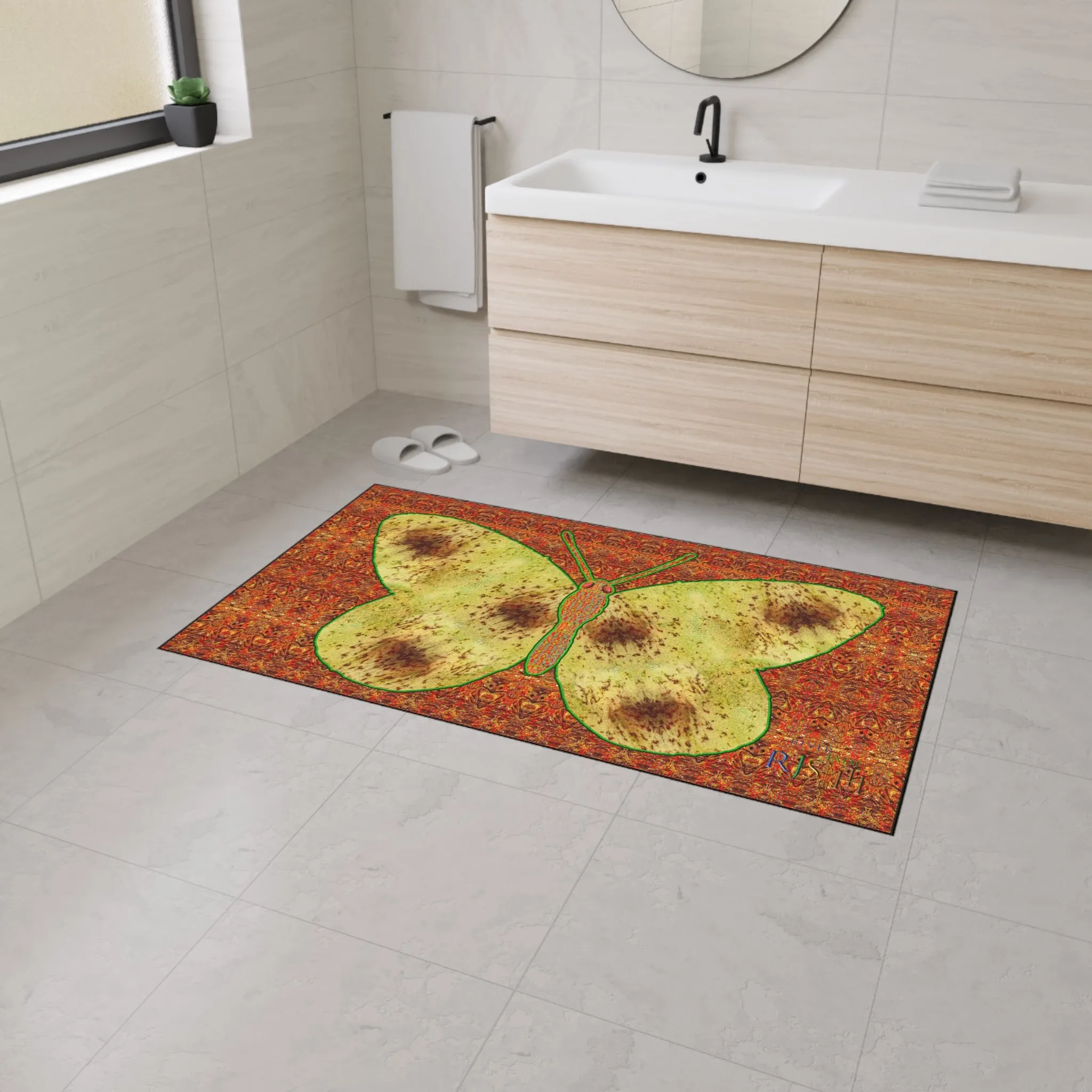 Heavy Duty Floor Mat (Butterfly Glade Denizen & Samhain Dream Thaw 15 & Orange Logo@Alchemic) RJSTH@Fabric#2_9 of 16 RJSTHw2025 RJS