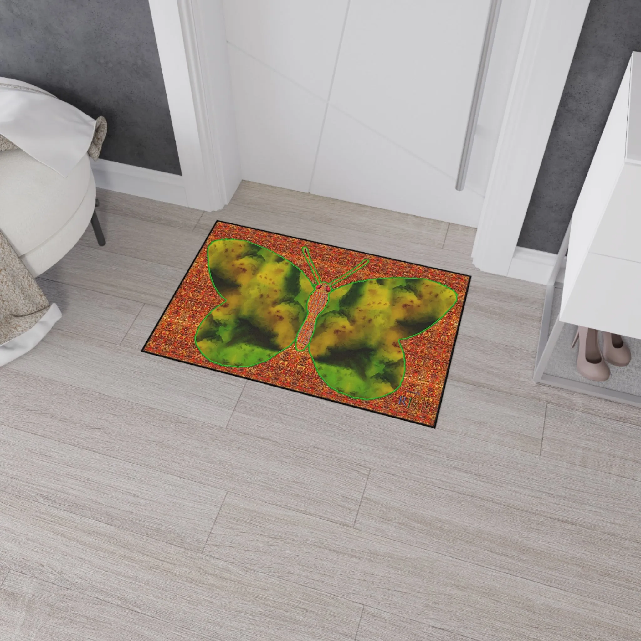 Heavy Duty Floor Mat (Butterfly Glade Denizen & Samhain Dream Thaw 15 & Orange Logo@Alchemic) RJSTH@Fabric#3_1 of 16 RJSTHw2025 RJS