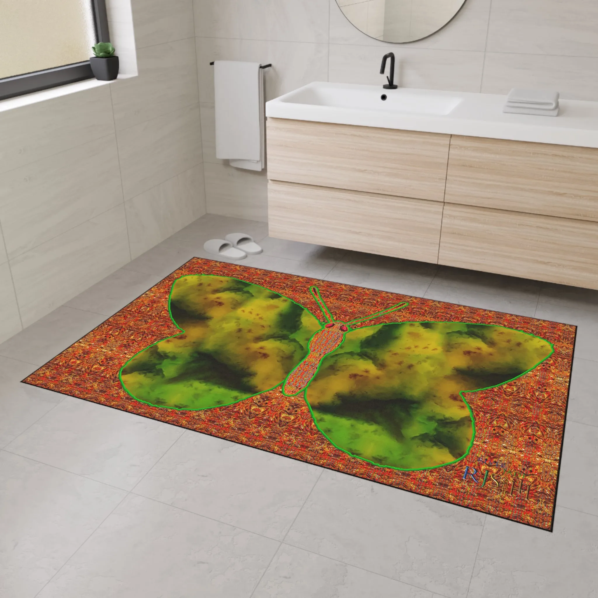 Heavy Duty Floor Mat (Butterfly Glade Denizen & Samhain Dream Thaw 15 & Orange Logo@Alchemic) RJSTH@Fabric#3_1 of 16 RJSTHw2025 RJS