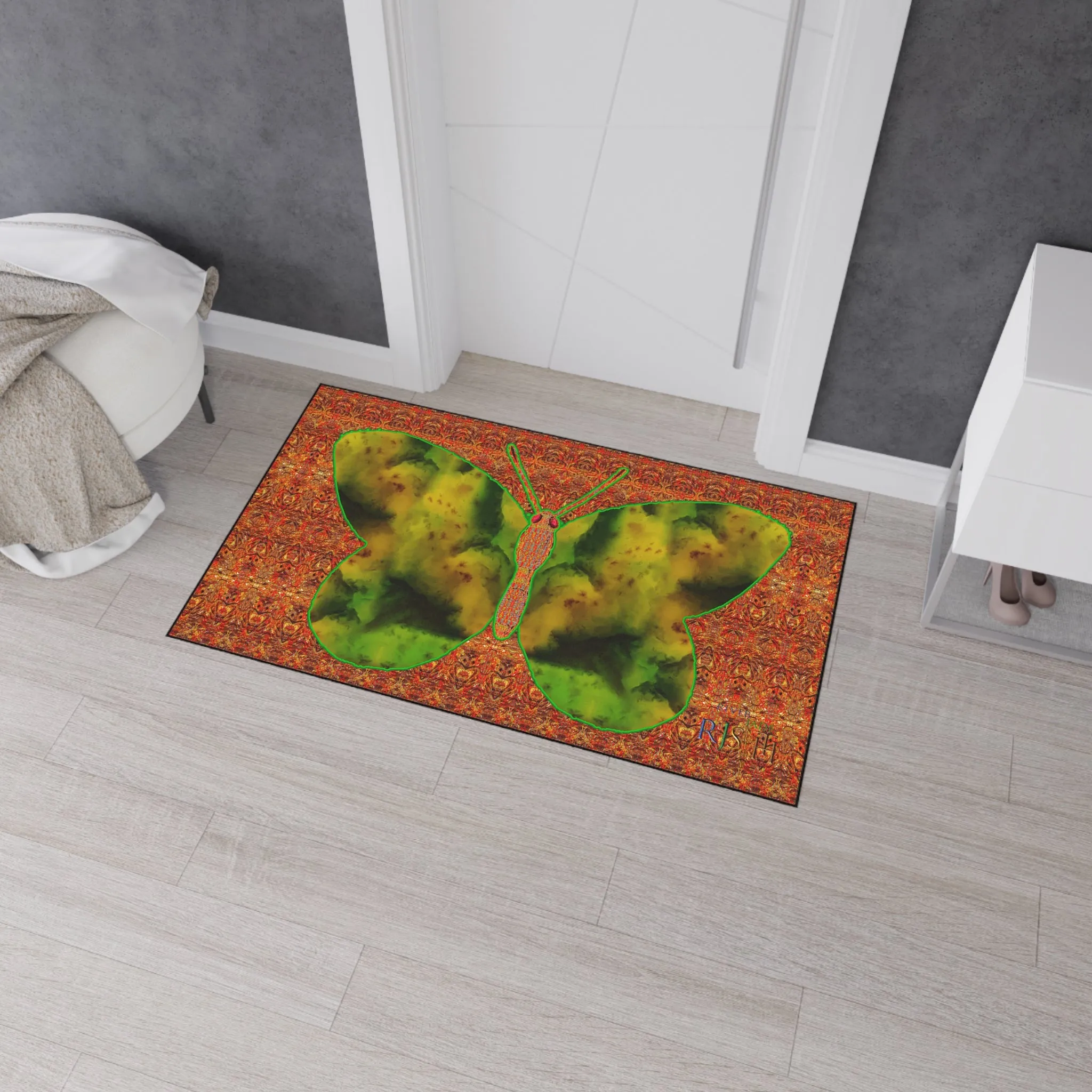 Heavy Duty Floor Mat (Butterfly Glade Denizen & Samhain Dream Thaw 15 & Orange Logo@Alchemic) RJSTH@Fabric#3_1 of 16 RJSTHw2025 RJS