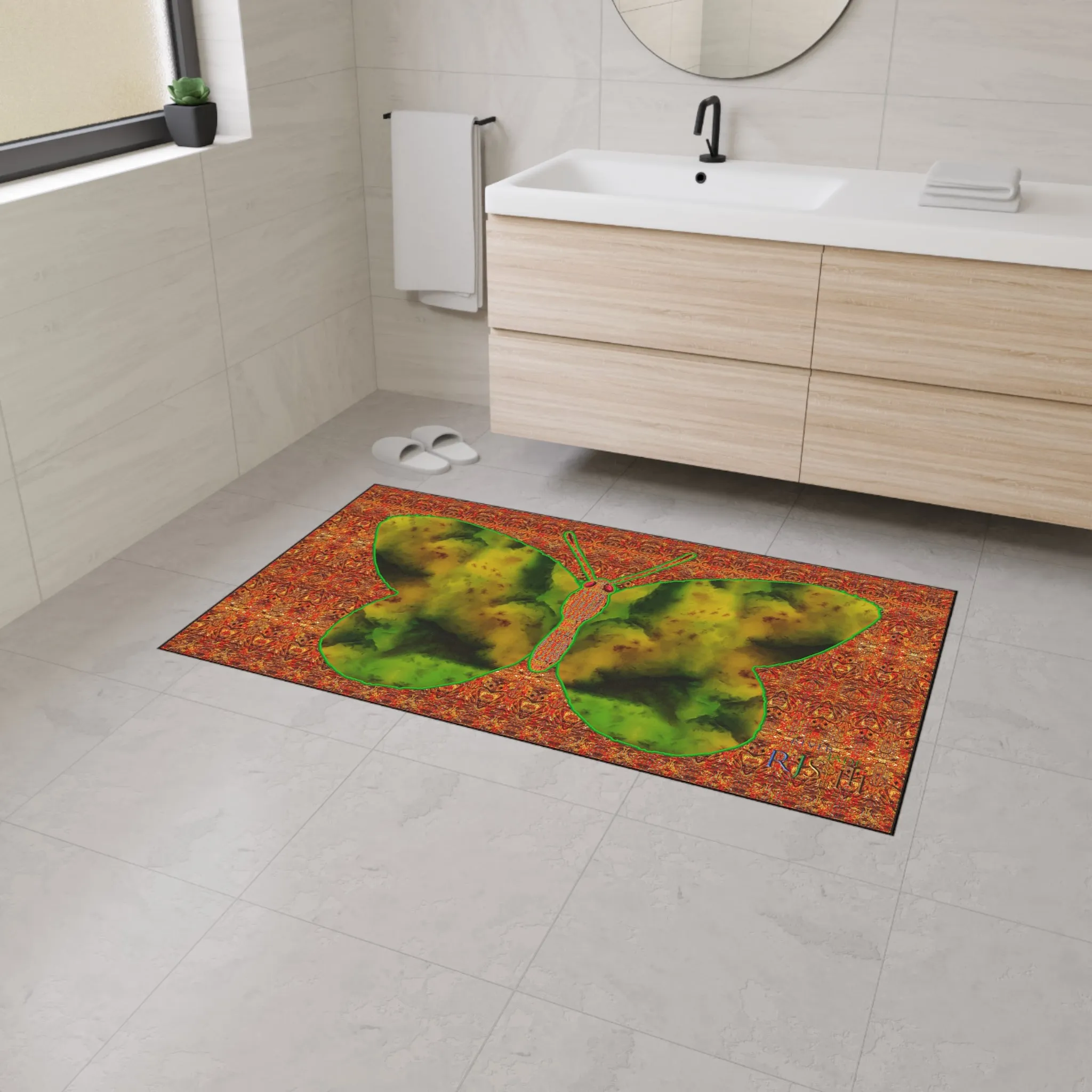 Heavy Duty Floor Mat (Butterfly Glade Denizen & Samhain Dream Thaw 15 & Orange Logo@Alchemic) RJSTH@Fabric#3_1 of 16 RJSTHw2025 RJS