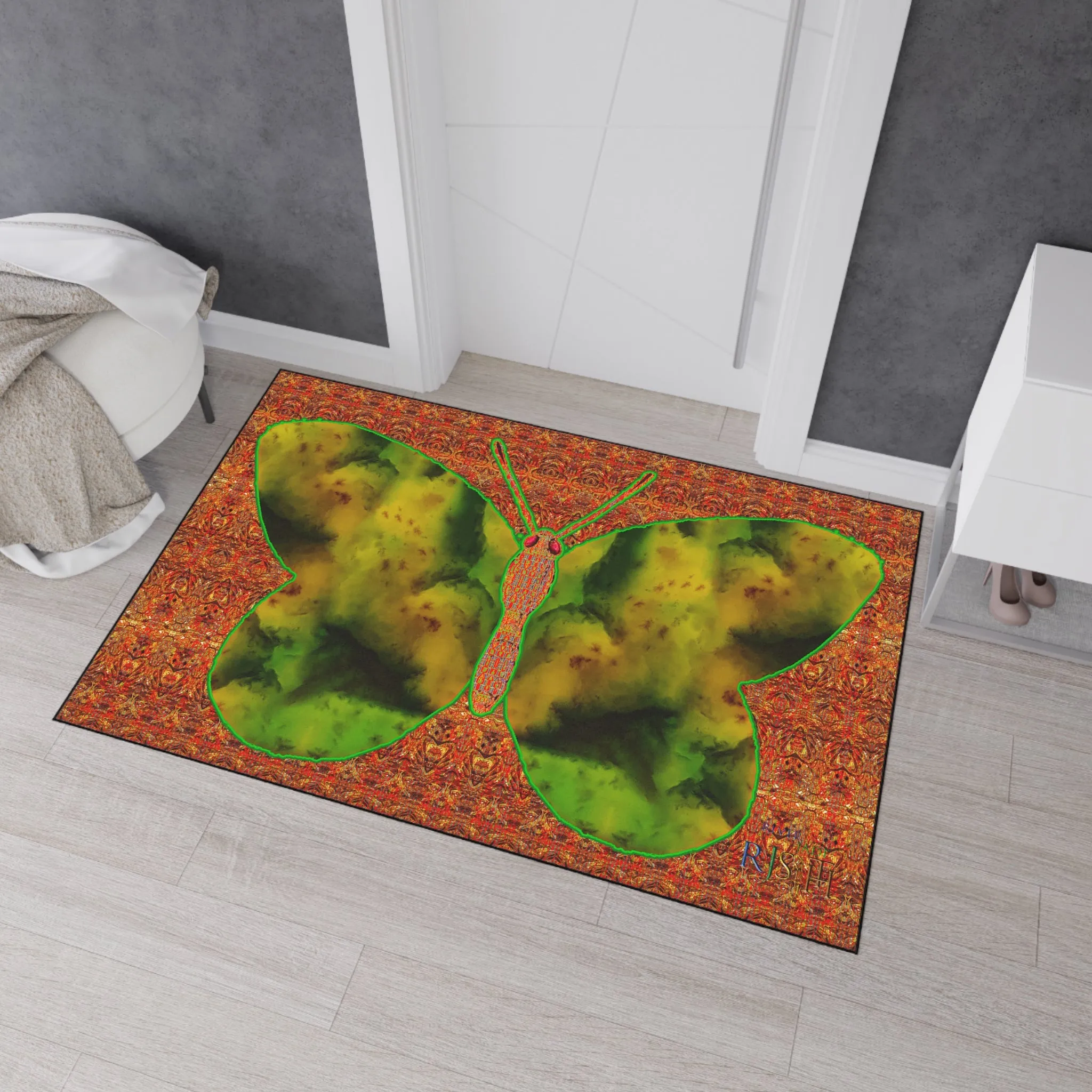 Heavy Duty Floor Mat (Butterfly Glade Denizen & Samhain Dream Thaw 15 & Orange Logo@Alchemic) RJSTH@Fabric#3_1 of 16 RJSTHw2025 RJS