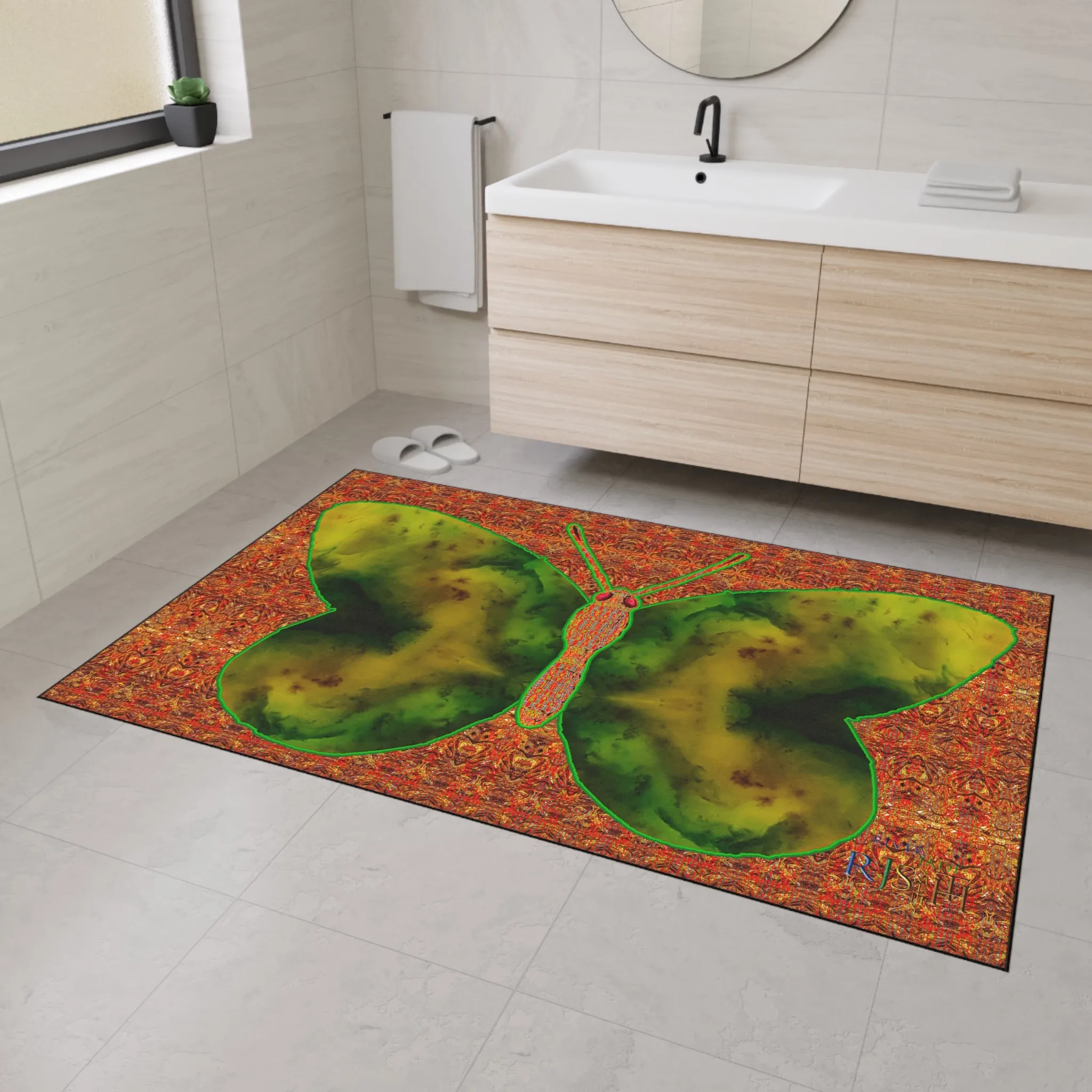 Heavy Duty Floor Mat (Butterfly Glade Denizen & Samhain Dream Thaw 15 & Orange Logo@Alchemic) RJSTH@Fabric#3_13 of 16 RJSTHw2025 RJS