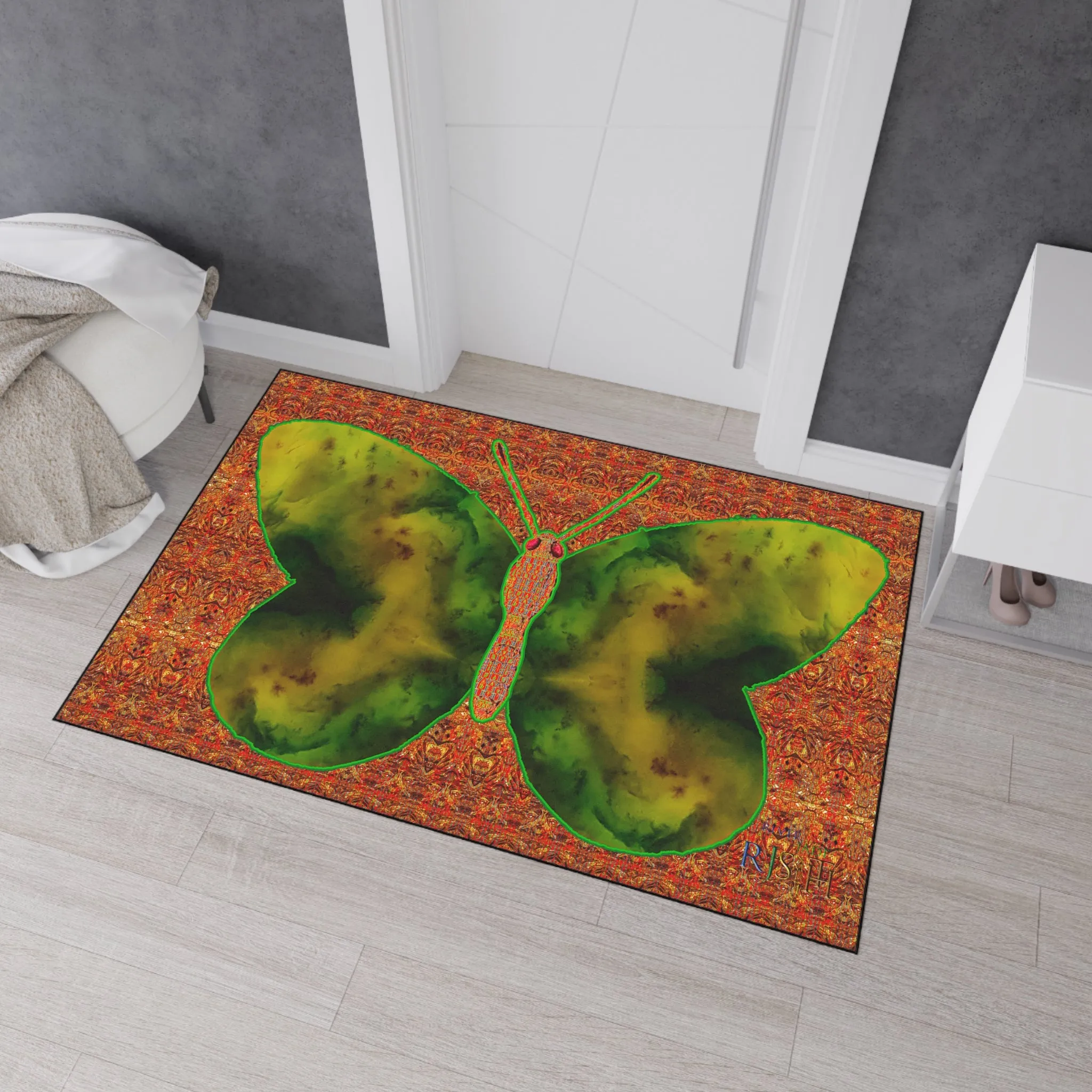 Heavy Duty Floor Mat (Butterfly Glade Denizen & Samhain Dream Thaw 15 & Orange Logo@Alchemic) RJSTH@Fabric#3_13 of 16 RJSTHw2025 RJS