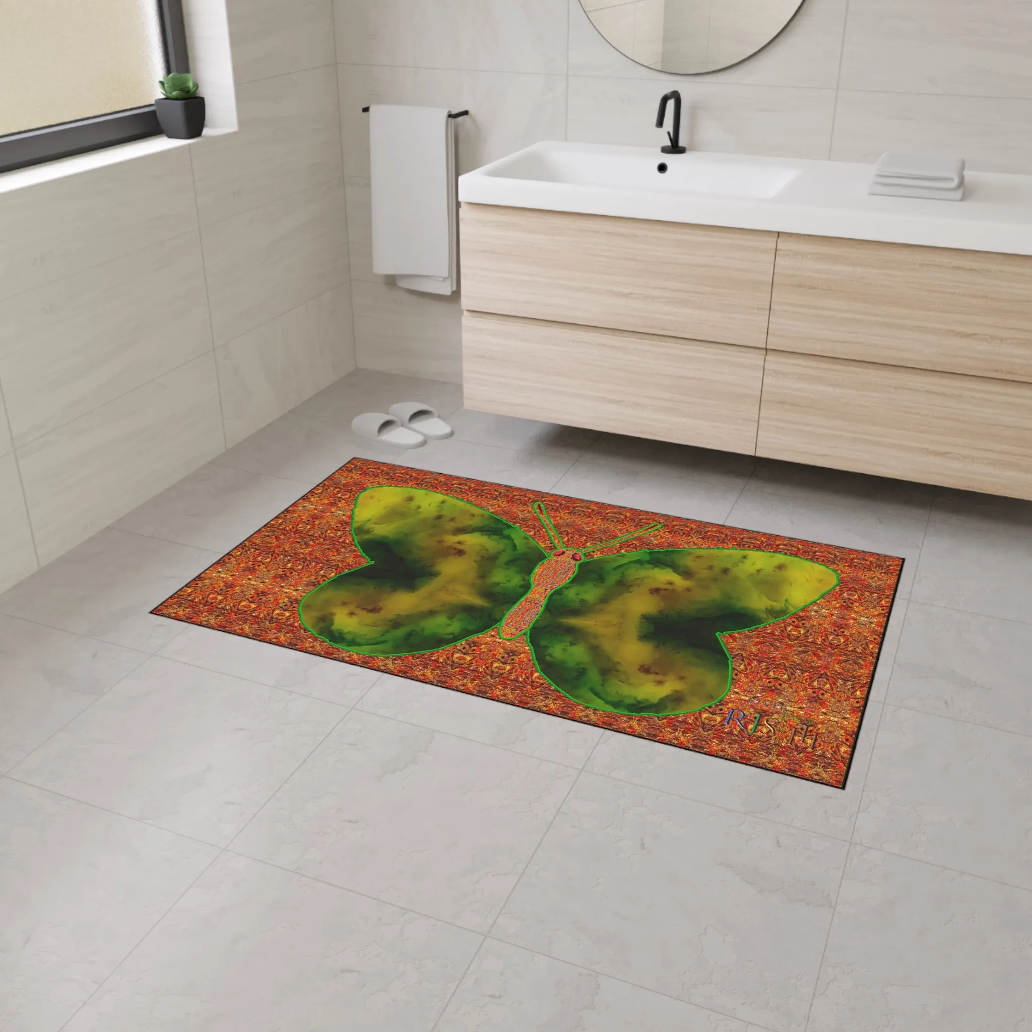 Heavy Duty Floor Mat (Butterfly Glade Denizen & Samhain Dream Thaw 15 & Orange Logo@Alchemic) RJSTH@Fabric#3_13 of 16 RJSTHw2025 RJS