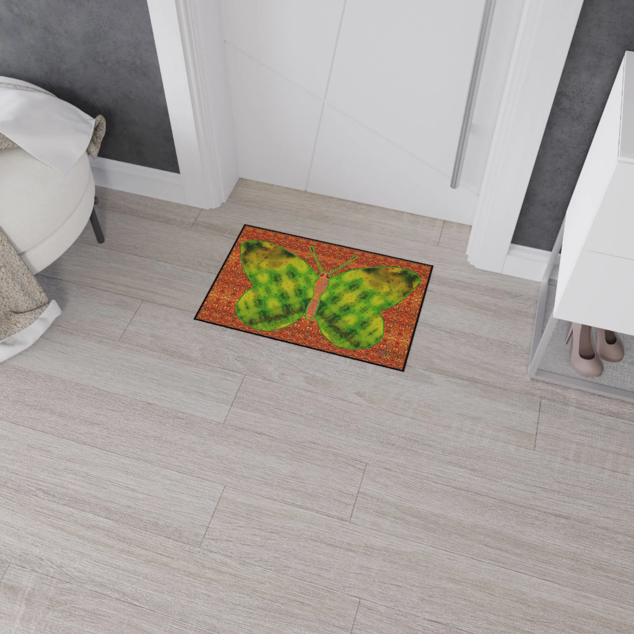 Heavy Duty Floor Mat (Butterfly Glade Denizen & Samhain Dream Thaw 15 & Orange Logo@Alchemic) RJSTH@Fabric#3_2 of 16 RJSTHw2025 RJS