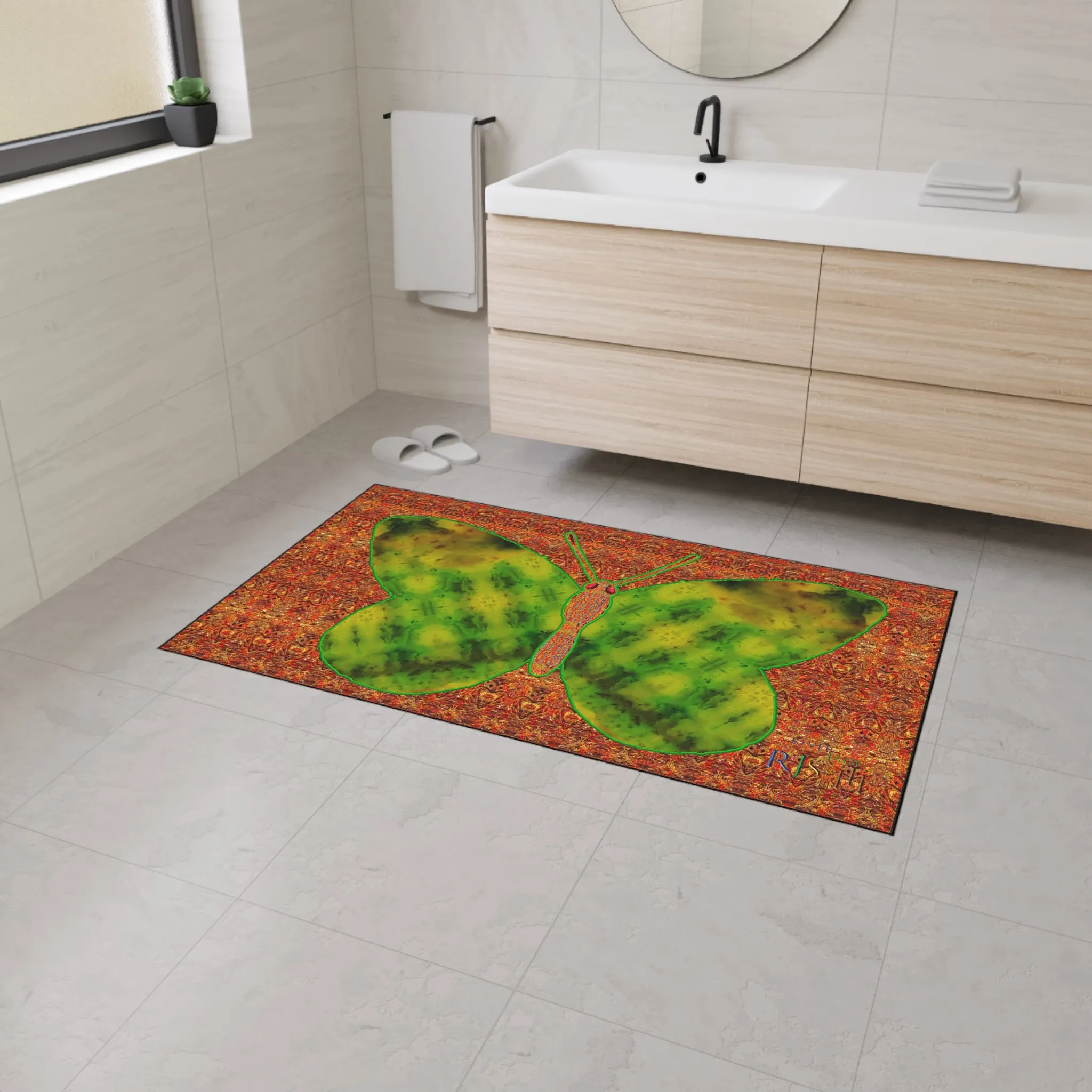 Heavy Duty Floor Mat (Butterfly Glade Denizen & Samhain Dream Thaw 15 & Orange Logo@Alchemic) RJSTH@Fabric#3_2 of 16 RJSTHw2025 RJS