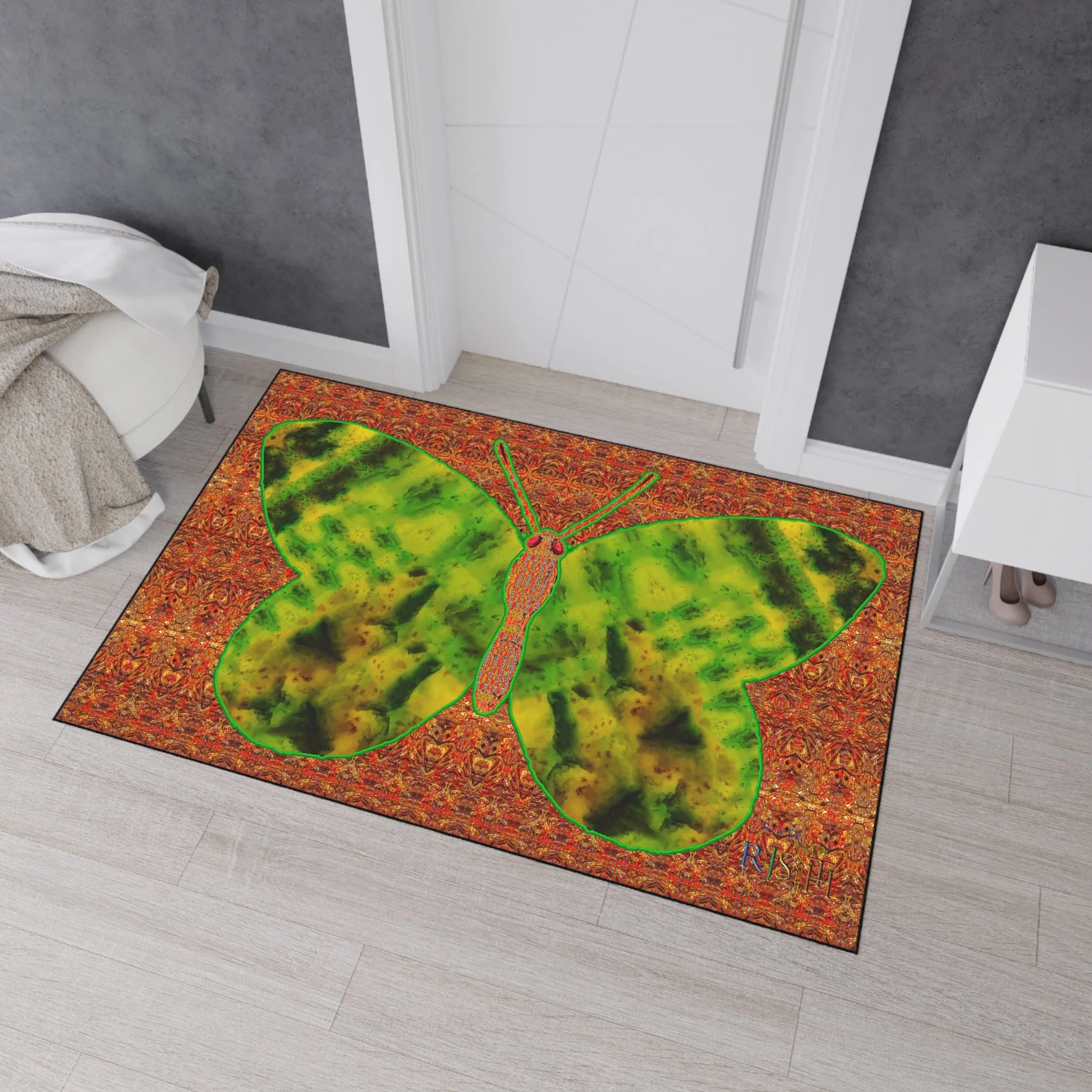 Heavy Duty Floor Mat (Butterfly Glade Denizen & Samhain Dream Thaw 15 & Orange Logo@Alchemic) RJSTH@Fabric#3_3 of 16 RJSTHw2025 RJS