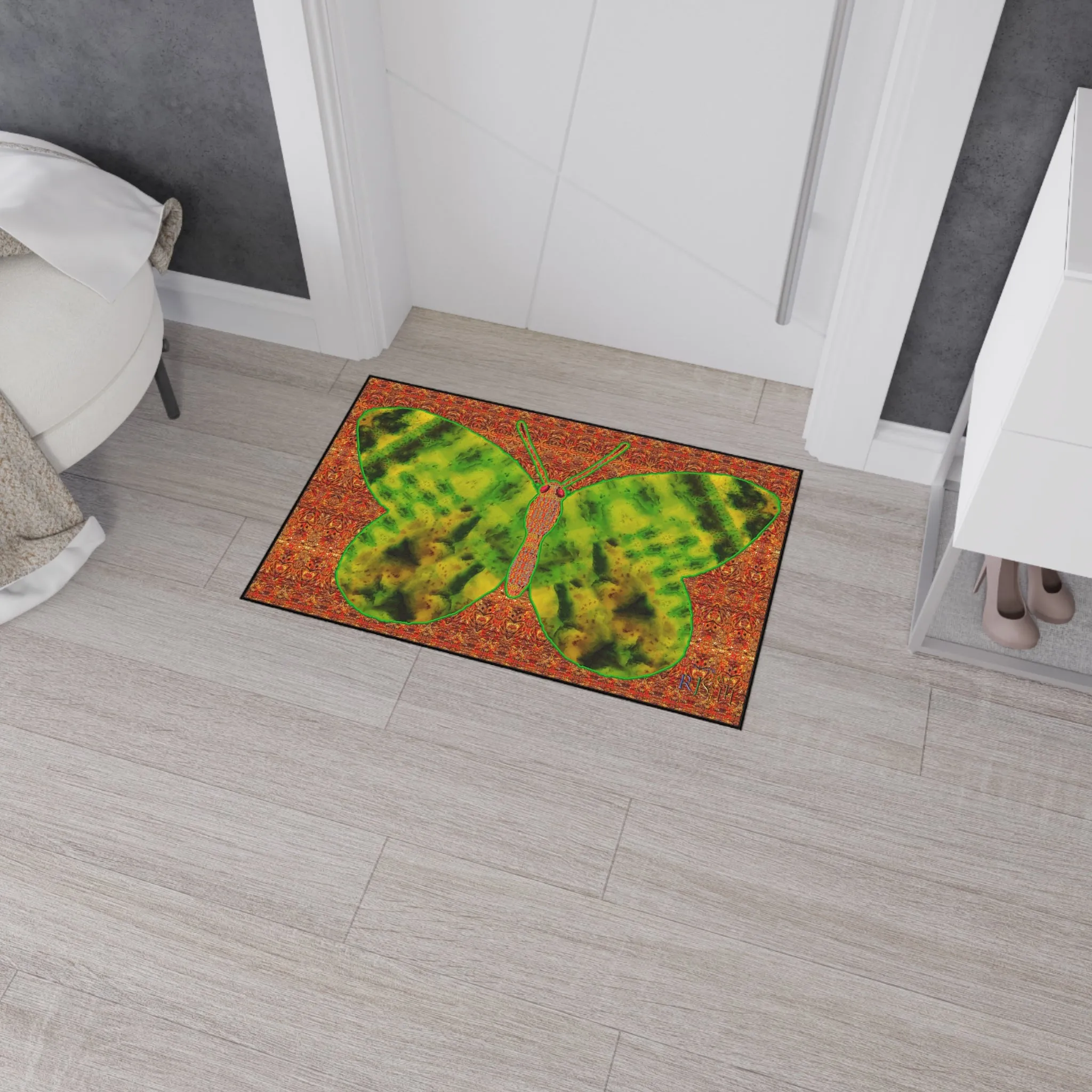 Heavy Duty Floor Mat (Butterfly Glade Denizen & Samhain Dream Thaw 15 & Orange Logo@Alchemic) RJSTH@Fabric#3_3 of 16 RJSTHw2025 RJS