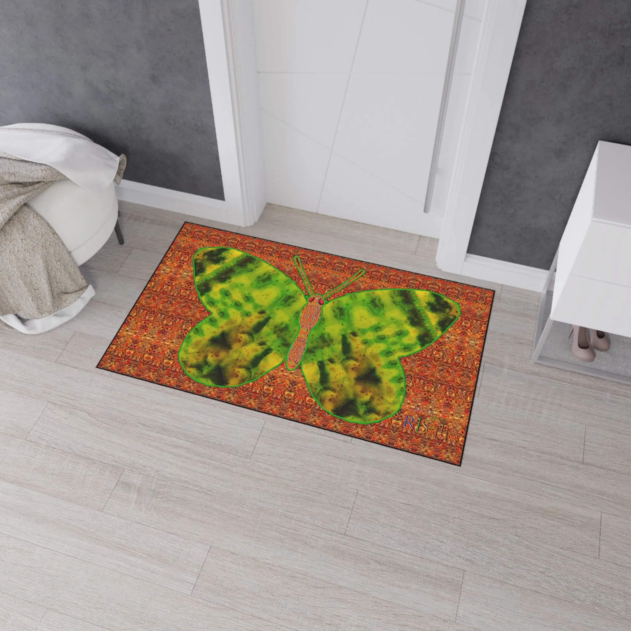 Heavy Duty Floor Mat (Butterfly Glade Denizen & Samhain Dream Thaw 15 & Orange Logo@Alchemic) RJSTH@Fabric#3_3 of 16 RJSTHw2025 RJS