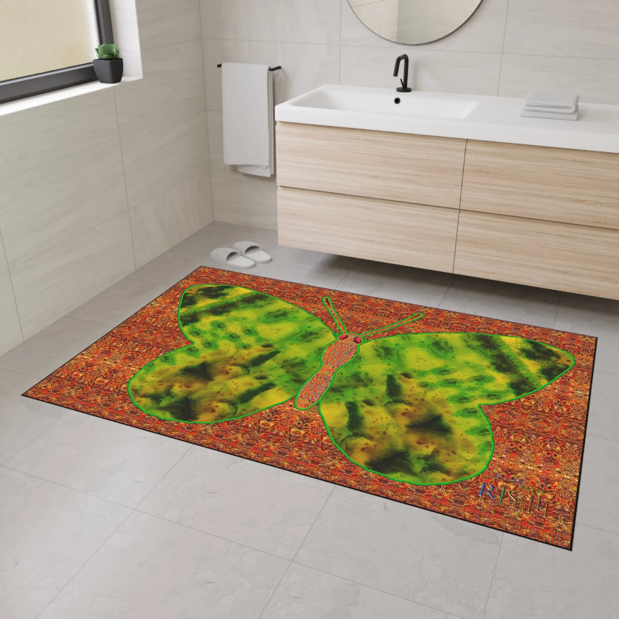 Heavy Duty Floor Mat (Butterfly Glade Denizen & Samhain Dream Thaw 15 & Orange Logo@Alchemic) RJSTH@Fabric#3_3 of 16 RJSTHw2025 RJS
