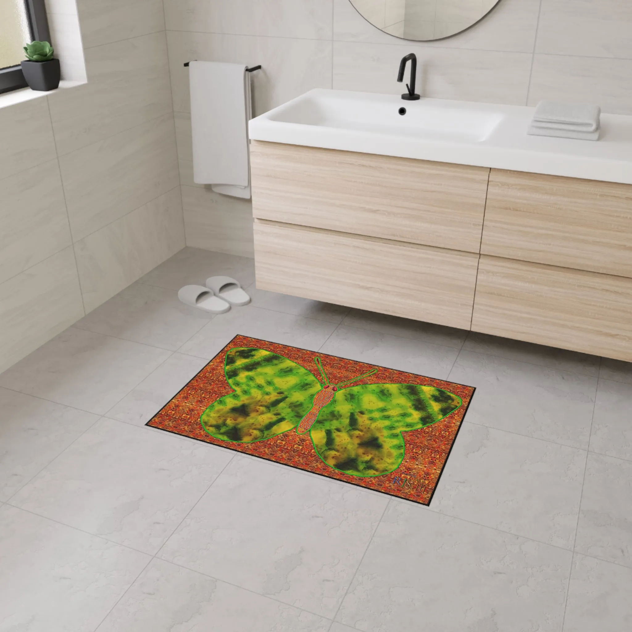 Heavy Duty Floor Mat (Butterfly Glade Denizen & Samhain Dream Thaw 15 & Orange Logo@Alchemic) RJSTH@Fabric#3_3 of 16 RJSTHw2025 RJS