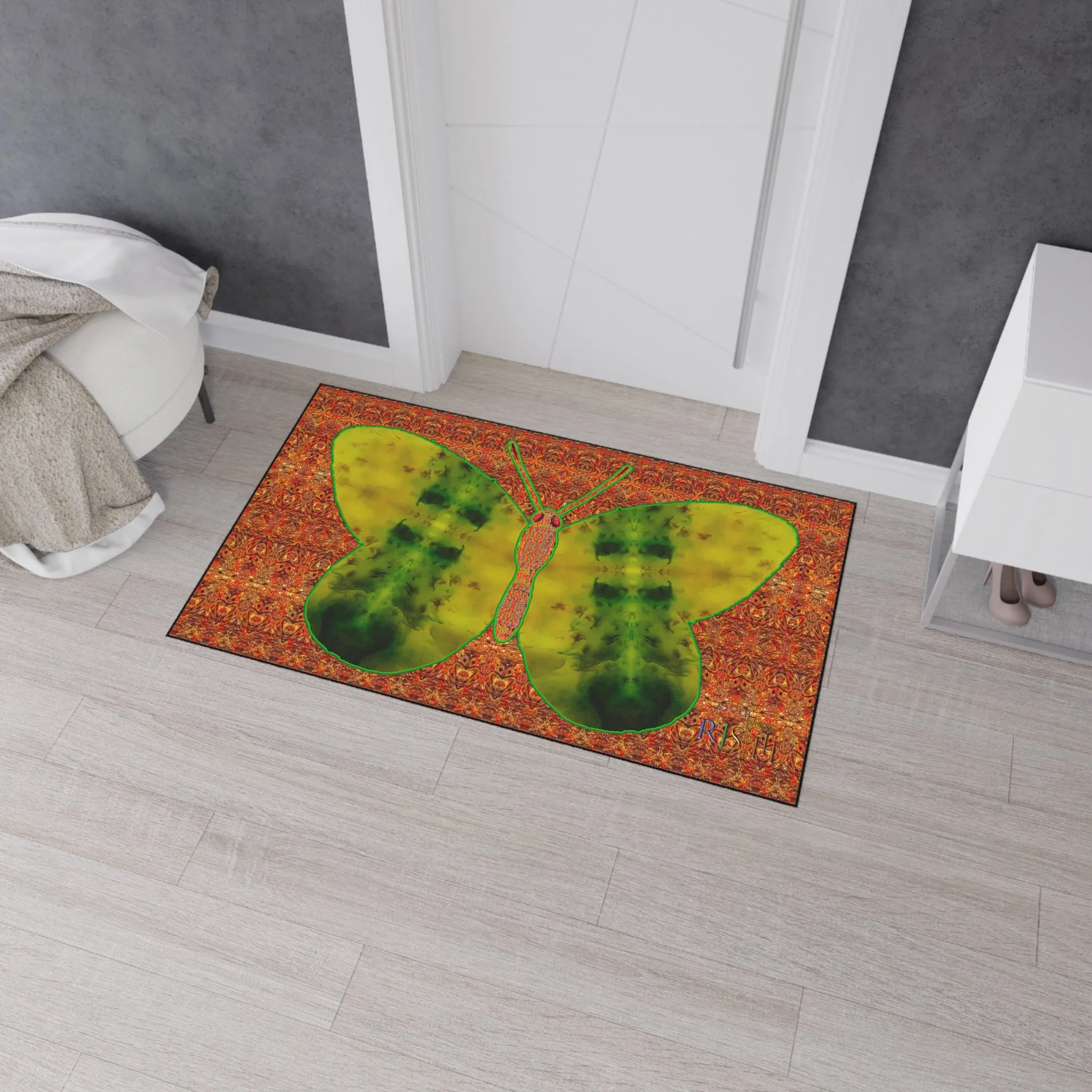 Heavy Duty Floor Mat (Butterfly Glade Denizen & Samhain Dream Thaw 15 & Orange Logo@Alchemic) RJSTH@Fabric#3_8 of 16 RJSTHw2025 RJS