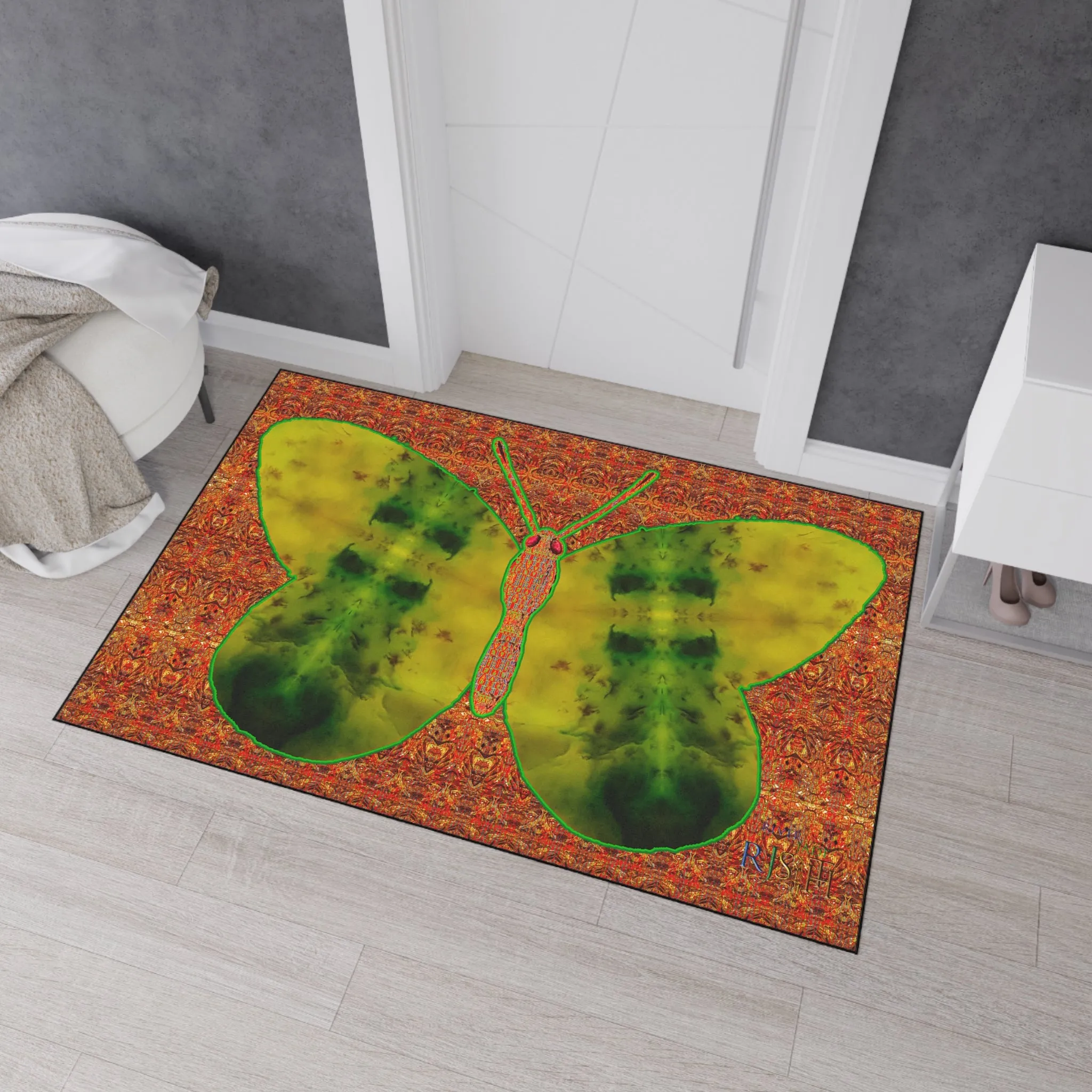 Heavy Duty Floor Mat (Butterfly Glade Denizen & Samhain Dream Thaw 15 & Orange Logo@Alchemic) RJSTH@Fabric#3_8 of 16 RJSTHw2025 RJS