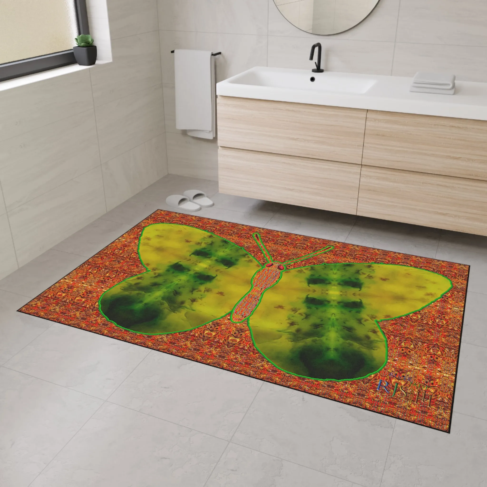 Heavy Duty Floor Mat (Butterfly Glade Denizen & Samhain Dream Thaw 15 & Orange Logo@Alchemic) RJSTH@Fabric#3_8 of 16 RJSTHw2025 RJS