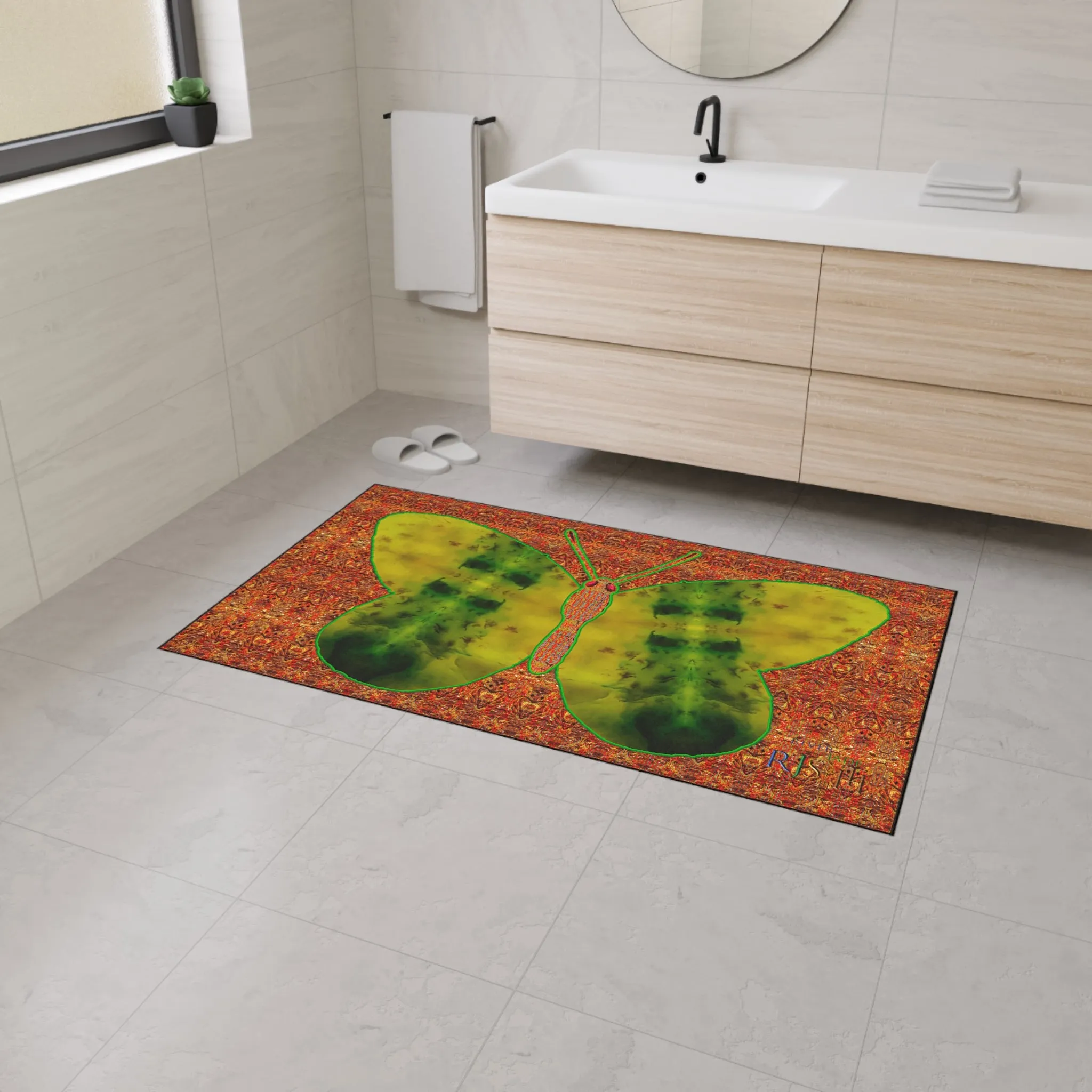 Heavy Duty Floor Mat (Butterfly Glade Denizen & Samhain Dream Thaw 15 & Orange Logo@Alchemic) RJSTH@Fabric#3_8 of 16 RJSTHw2025 RJS