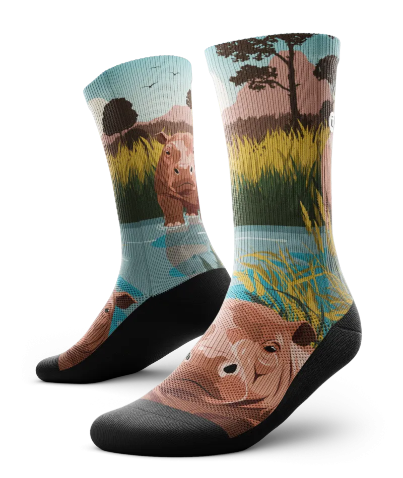 Hippo Crew Socks