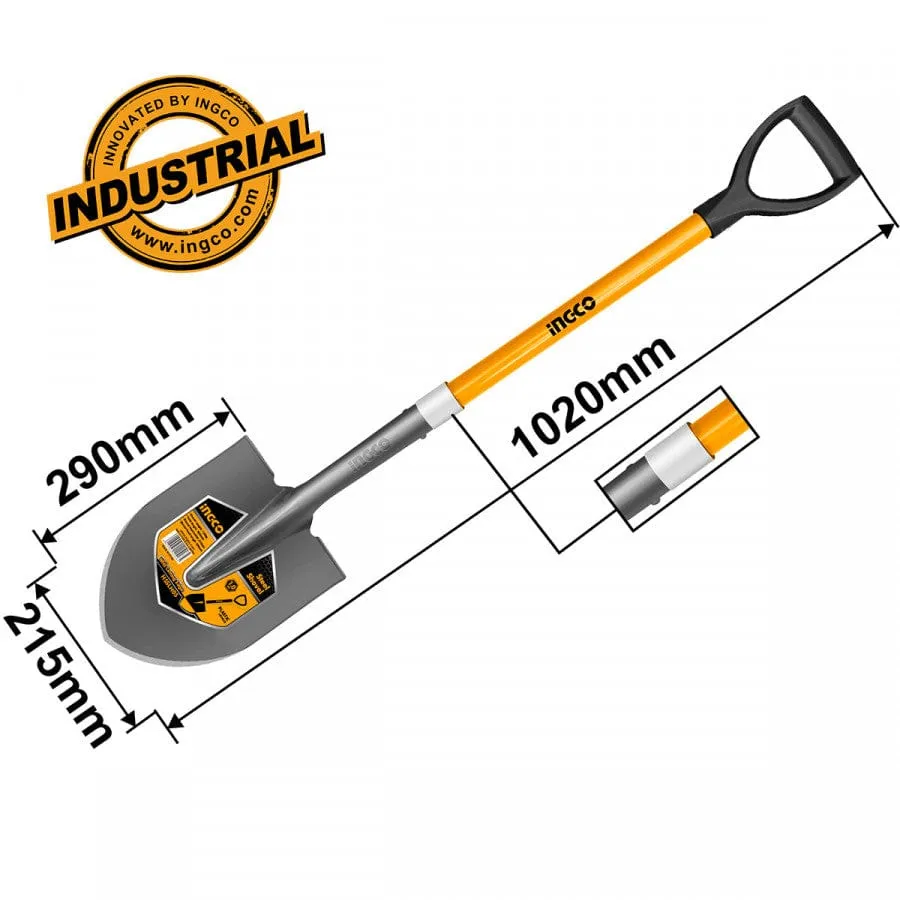 Ingco Steel Shovel With Fiberglass Handle - HSSLH05