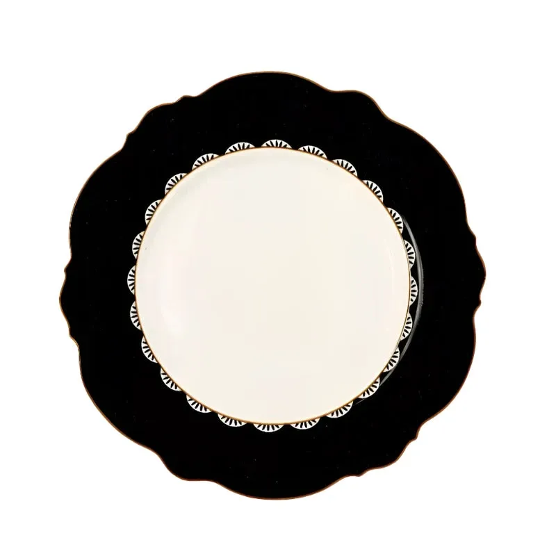 Jenna Clifford Black Rose Dinner Plate Set of 4