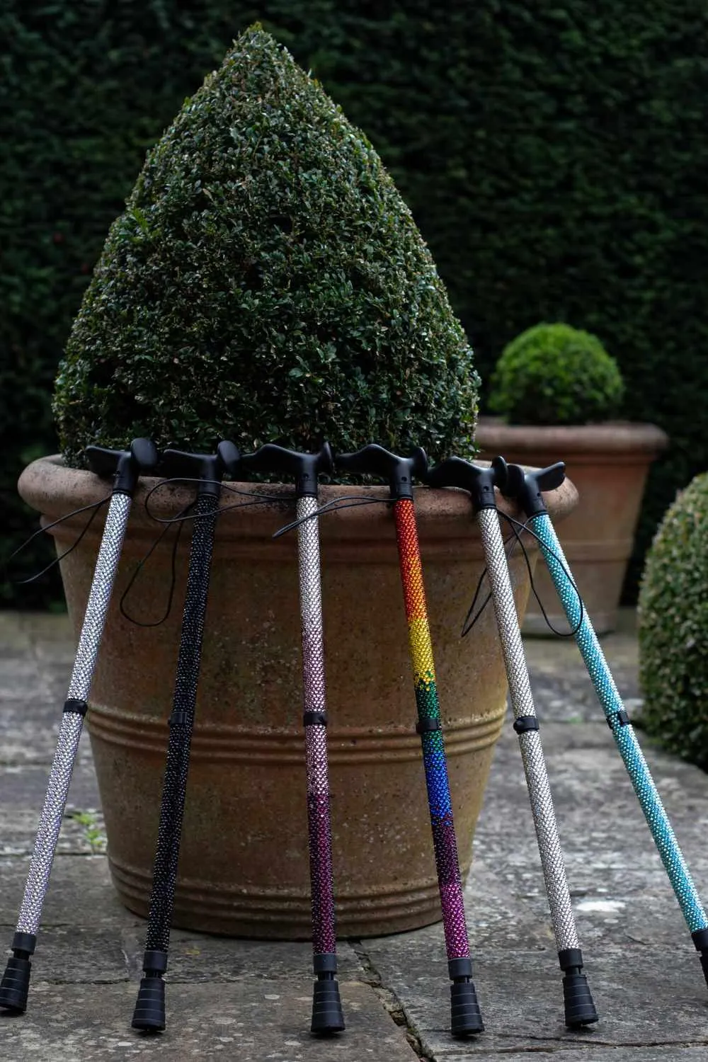 Jet Black Diamanté Walking Stick