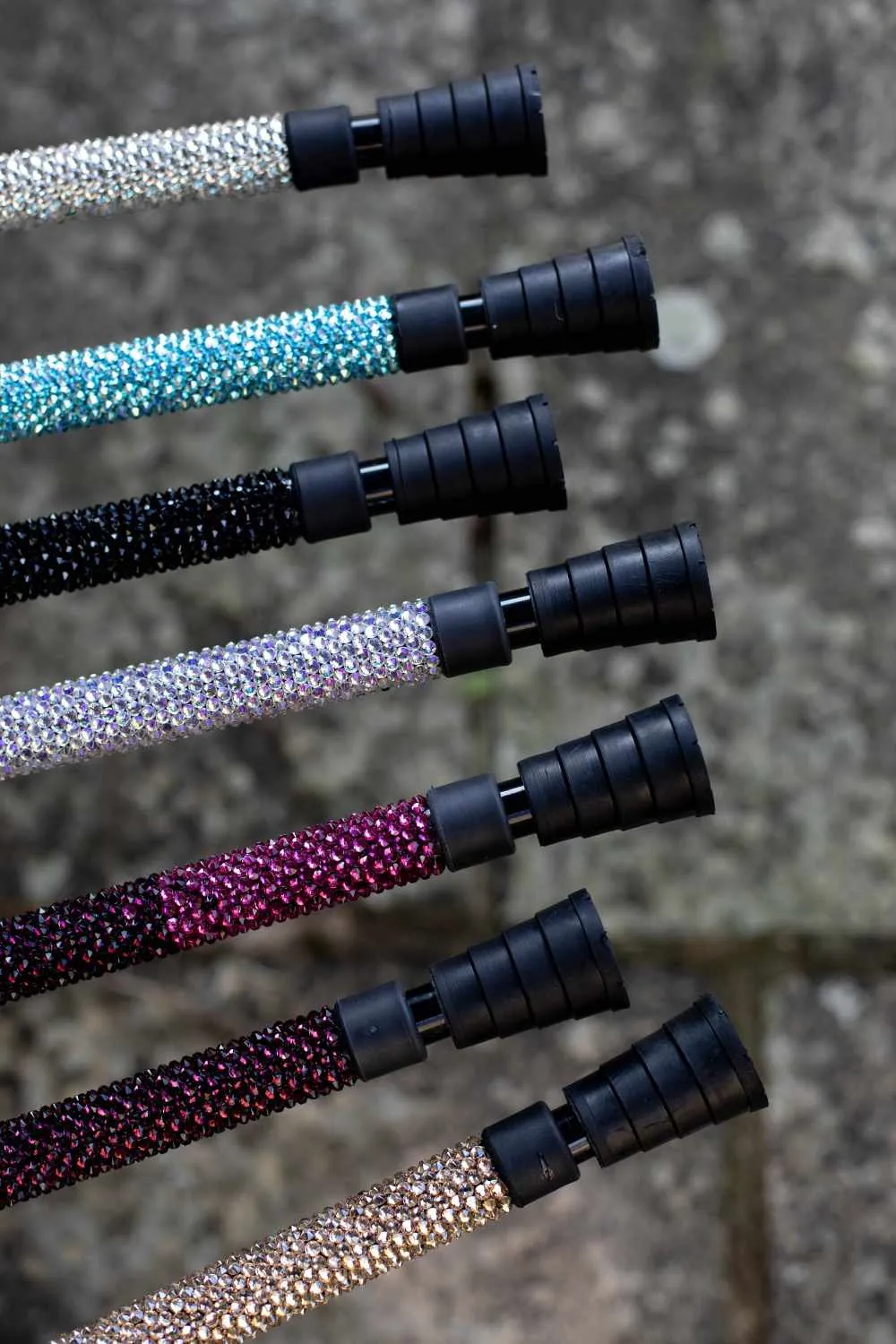 Jet Black Diamanté Walking Stick