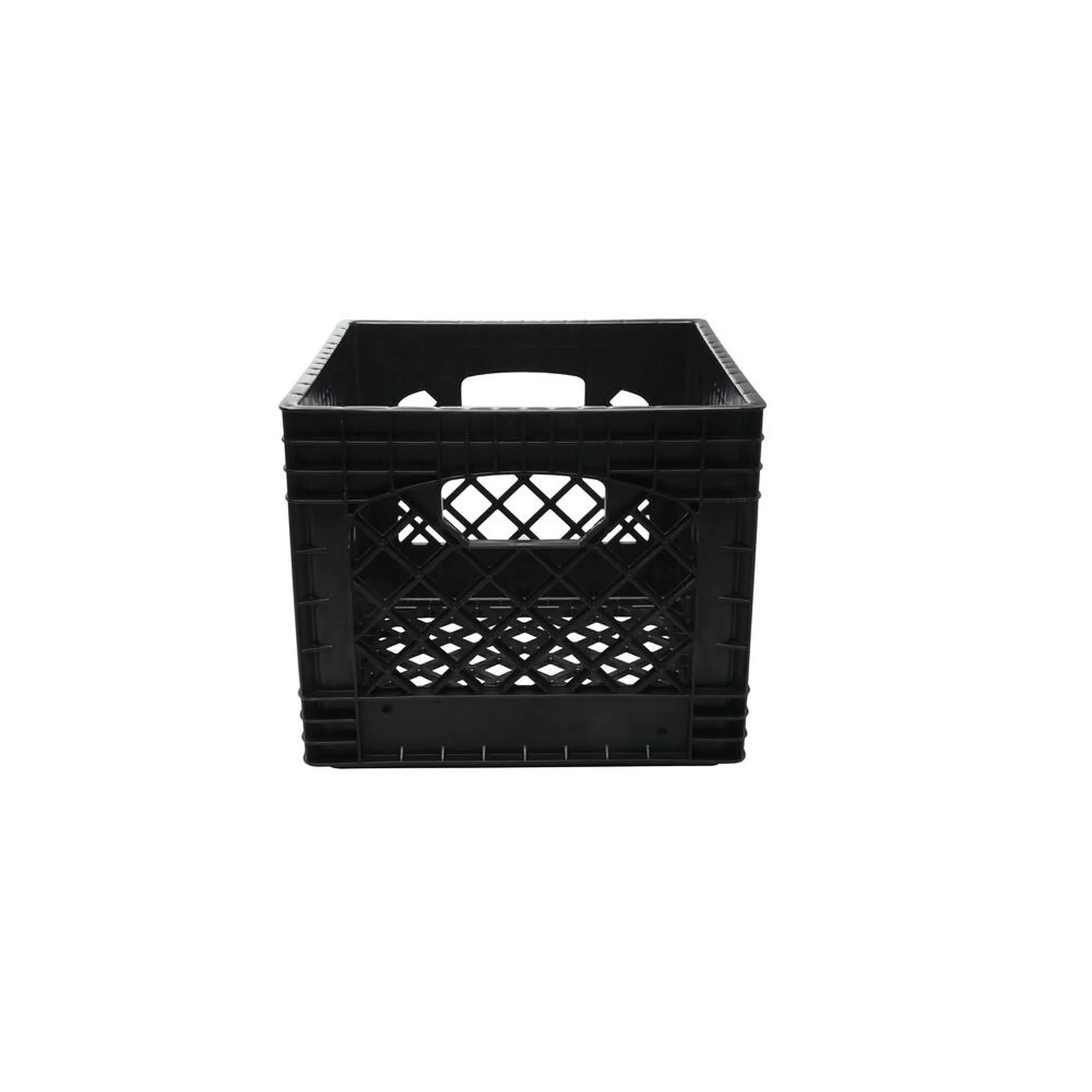 Juggernaut Storage 16QT Heavy-Duty Plastic Square Milk Crate Black - new