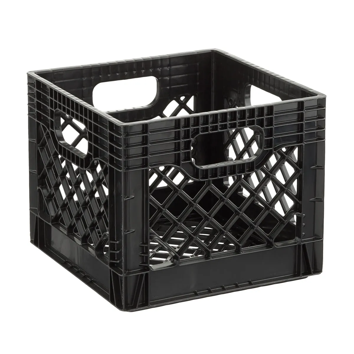 Juggernaut Storage 16QT Heavy-Duty Plastic Square Milk Crate Black - new