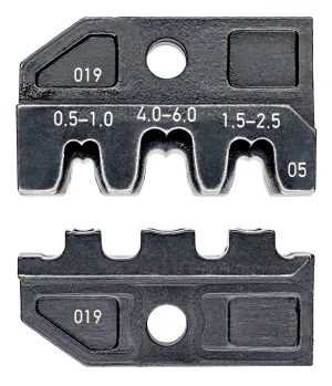 KNIPEX Die Set for Crimp System Pliers Non Insulated Open Plug Type Connectors 4.8   6.3mm Plug Width 97 49 05
