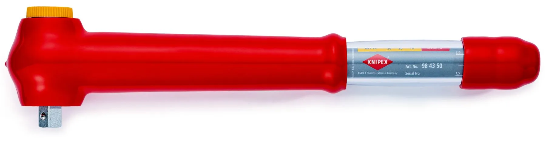 KNIPEX Torque Wrench VDE Insulated 1/2" Drive Reversible 5-50Nm 385mm 98 43 50